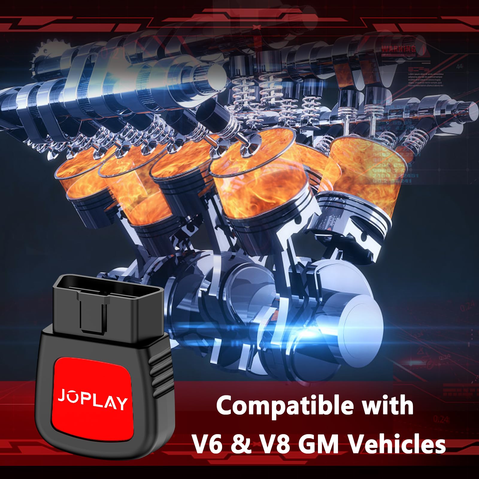 Joplay AFM/DFM Disabler for V6 & V8 GM Motors – Compatible with 5.3L Silverado, Tahoe, Sierra, Yukon, Cadillac Escalade – Red