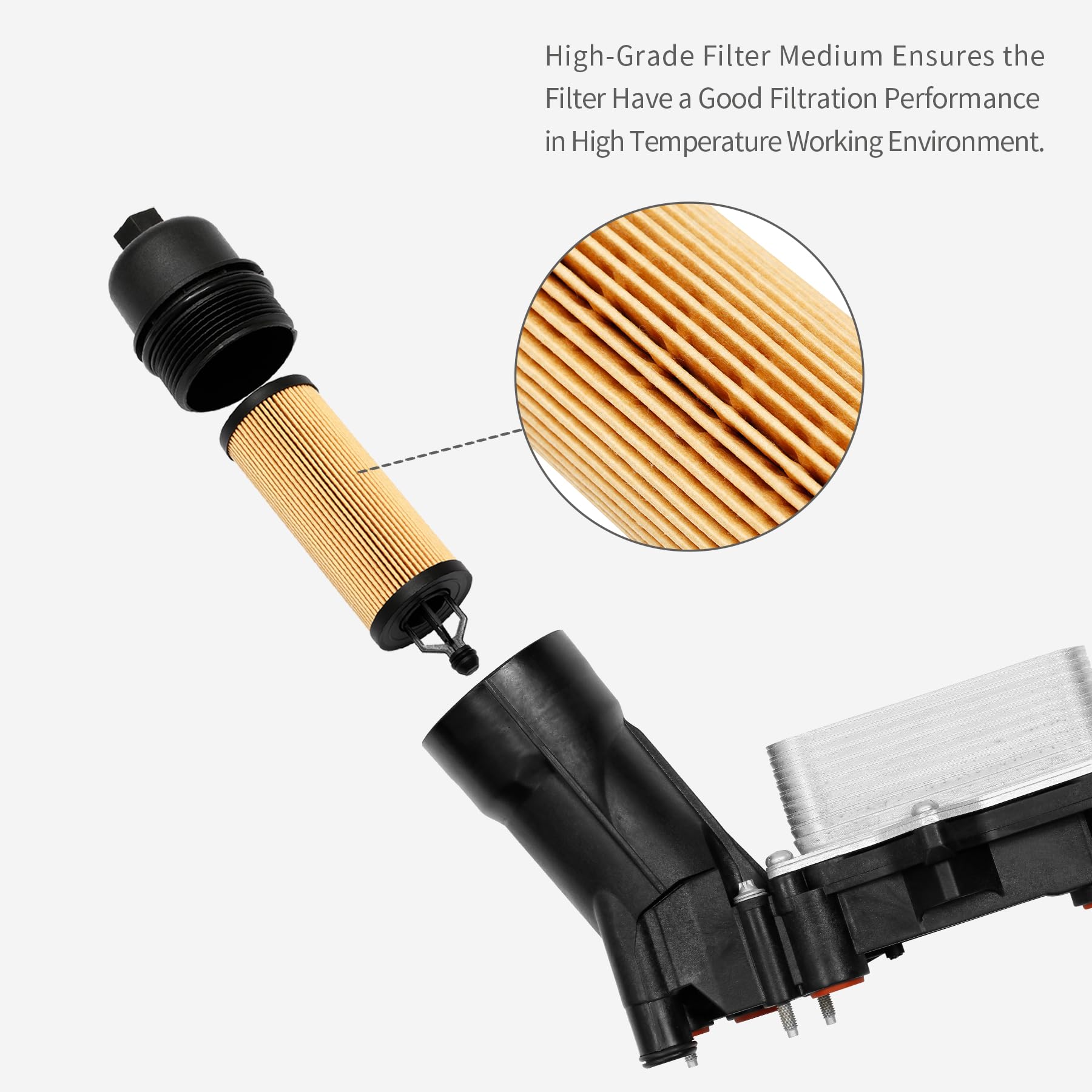 Oil Cooler Oil Filter Housing With Gaskets | Compatible With 3.6L 2011-2016 Dodge Journey Grand Caravan Jeep Wrangler Chrysler 2