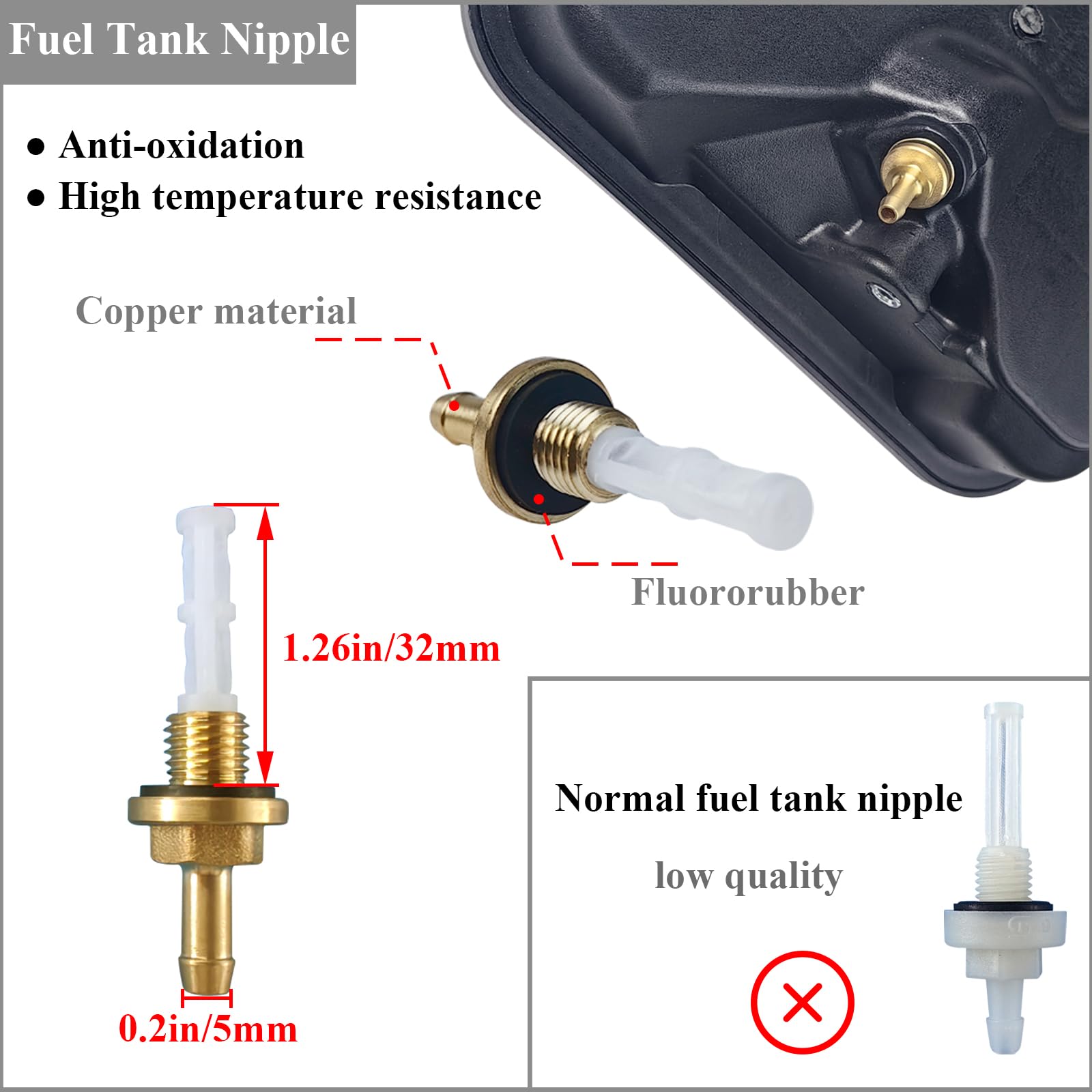 WOTIAN Gas Fuel Tank for GX160 GX200 5.5HP 6.5HP Harbor Freight Predator 212cc Engine Anti-vibration HDPE Never Rust Oil Tanks R