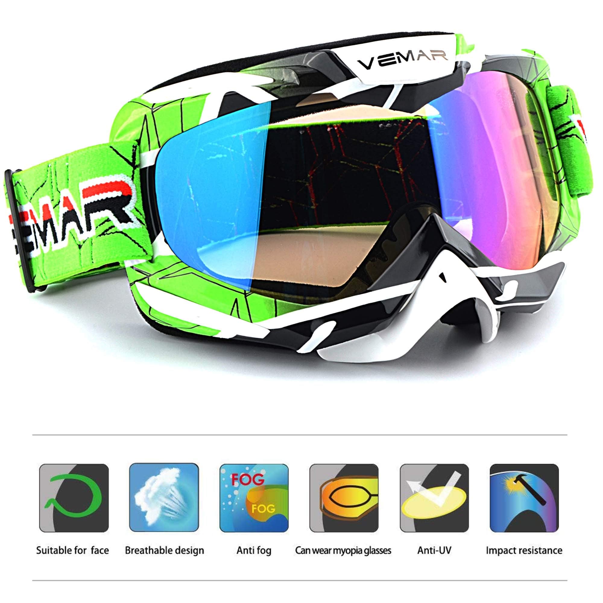 Ubelly Motorcycle Motocross ATV Racing Dirt Bike Tactical Riding Goggles