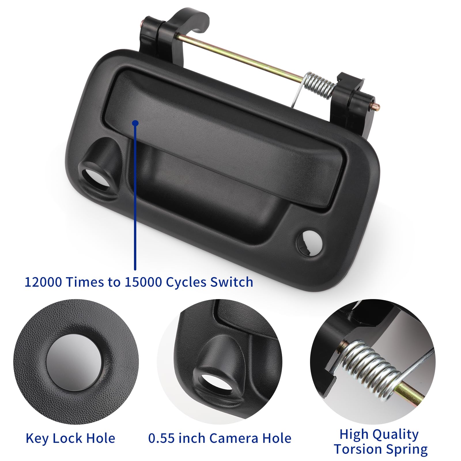 Lcyolada Tailgate Handle,W/Camera Hole, Compatible With 2004-2016 Ford F150 F250 F350 F450 F550 Super Duty,Replaces 8L3Z-9943400