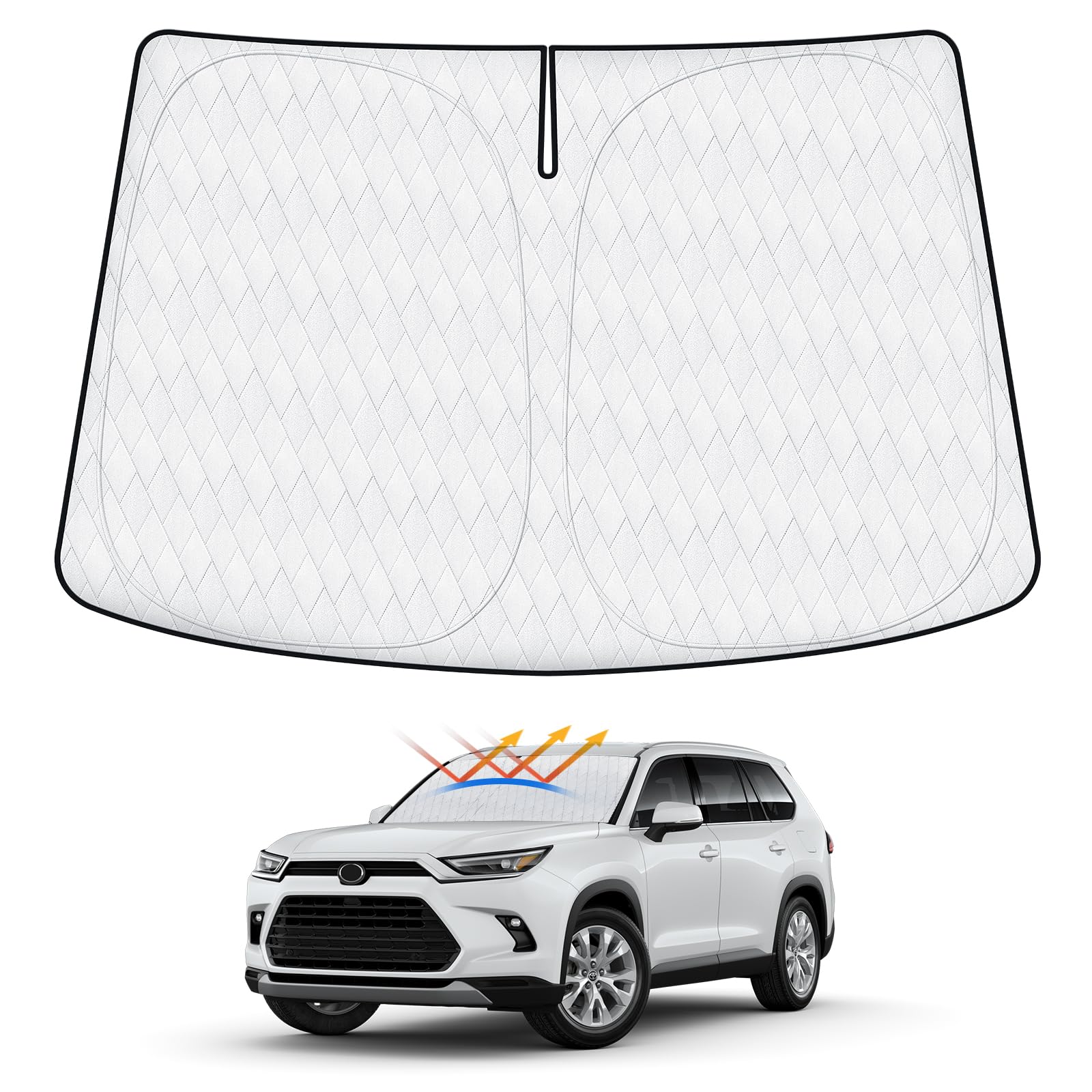 Windshield Sun Shade For Toyota Tundra (Limited, Sr5, Platinum, Trd Pro) 2022-2025, Custom Fit Foldable Front Window Sunshade Su