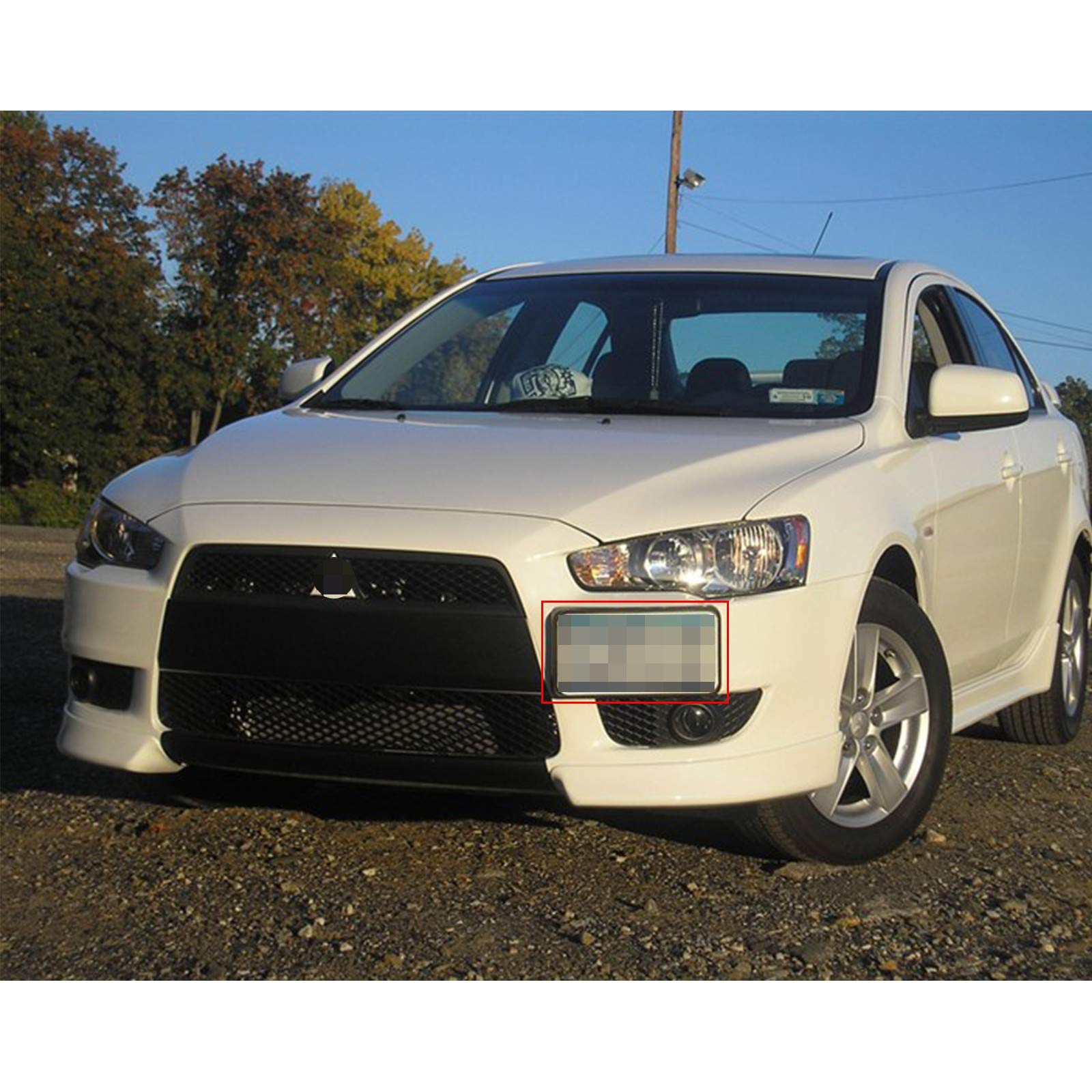 1 Set Front Tow Hook License Plate Bumper Mounting Bracket Fit Mitsubishi Lancer Evolution Evo X [Black]