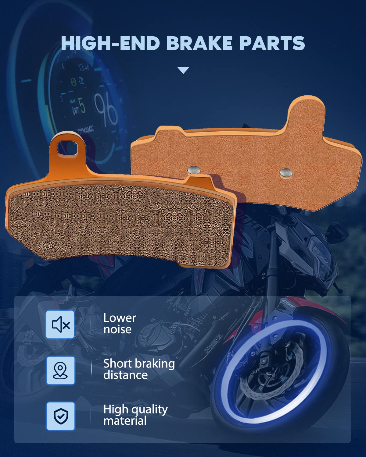 Eccpp Brake Pads Fits 08-22 Flhr Road King, Flhtcu Ultra Classic Electra Glide, Fltrx Road Glide, Fa409 Front And Rear