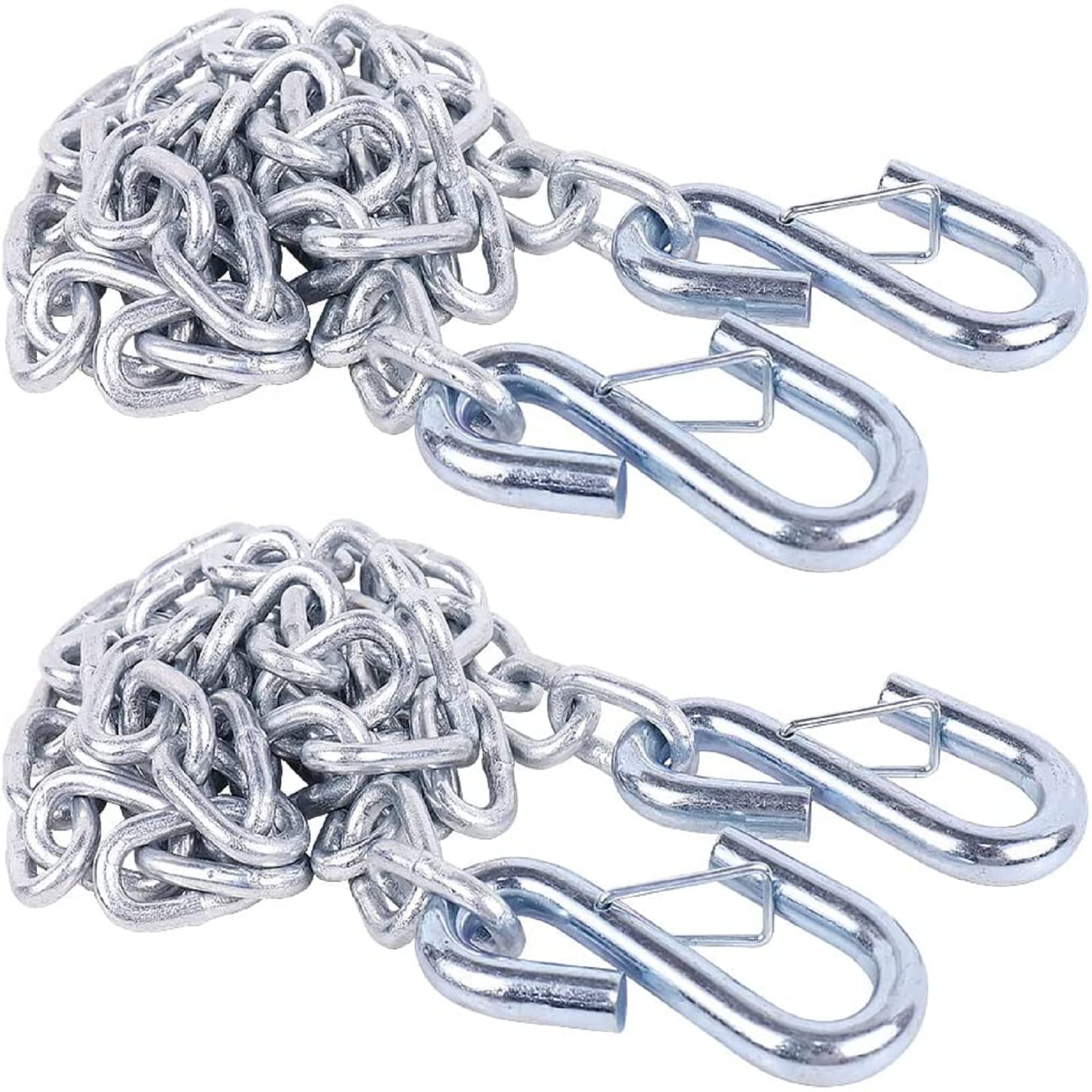 Tnyeobae 54 '' Trailer Safety Chain With 2Pcs 3/16 '' Spring Hook, Grade-30 Metal Safety Chain Kit 3000 Lbs(Pack Of 2)