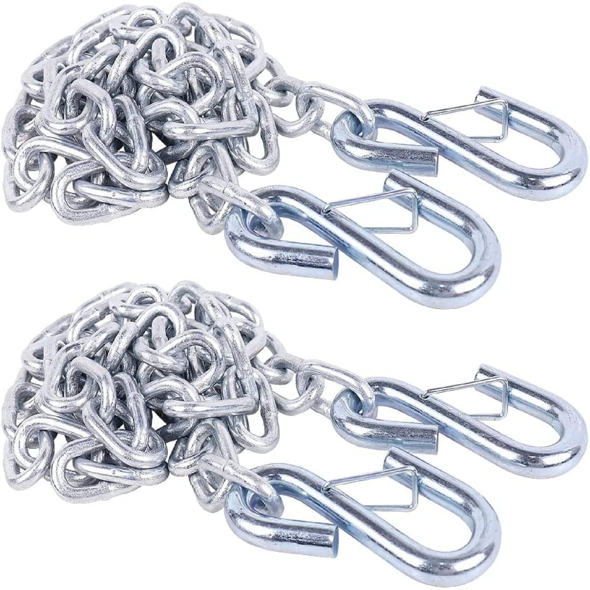 Tnyeobae 54 '' Trailer Safety Chain With 2Pcs 1/4 '' Spring Hook, Grade-30 Metal Safety Chain Kit 5000 Lbs(Pack Of 2)