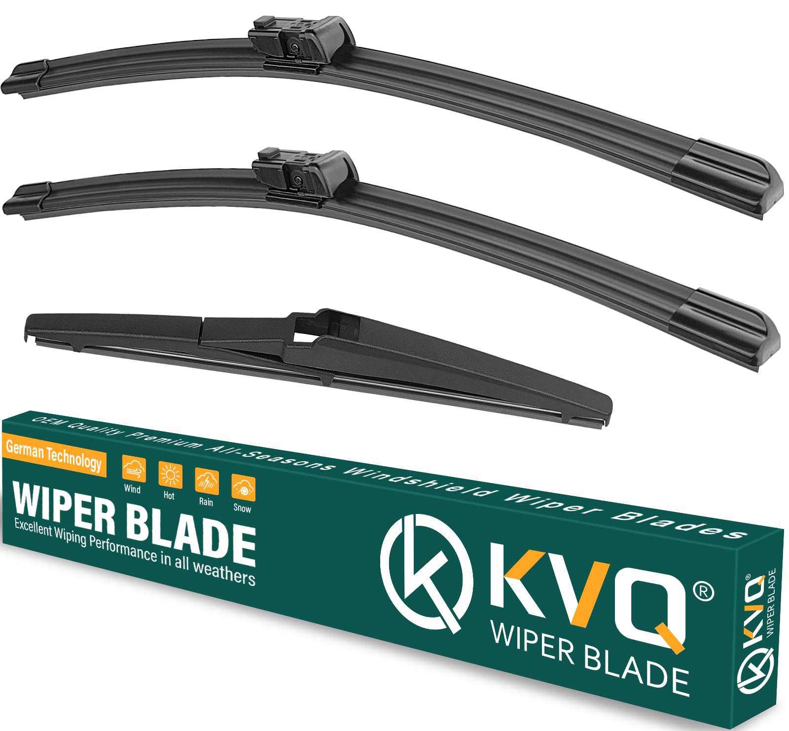 Kvq Windshield Wiper Blades Replacement For Chevy Chevrolet Spark 2013 2014 2015 Original Factory Quality Front Rear Wiper Blade