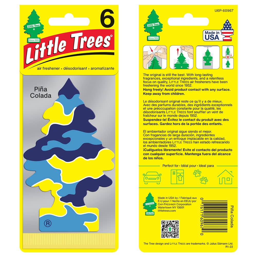 LITTLE TREES Piña Colada Air Fresheners - 24 Count Hanging Tree for Car & Home - Long Lasting Scent