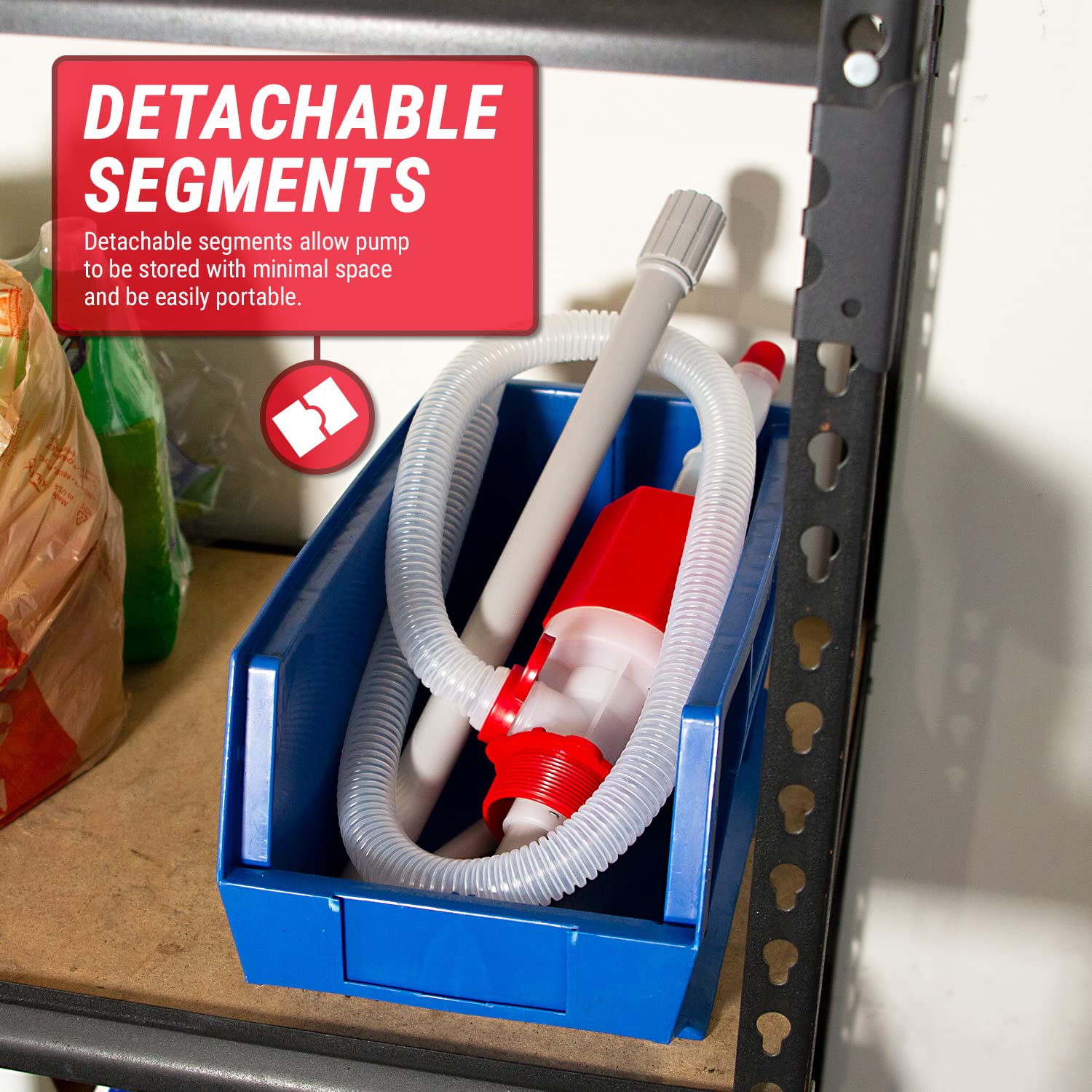 TERA PUMP Adjustable Length Portable Lightweigtht Siphon Transfer Pump for Drinking Water, Oils, E85, E15, Gasoline, Diesel, Mil