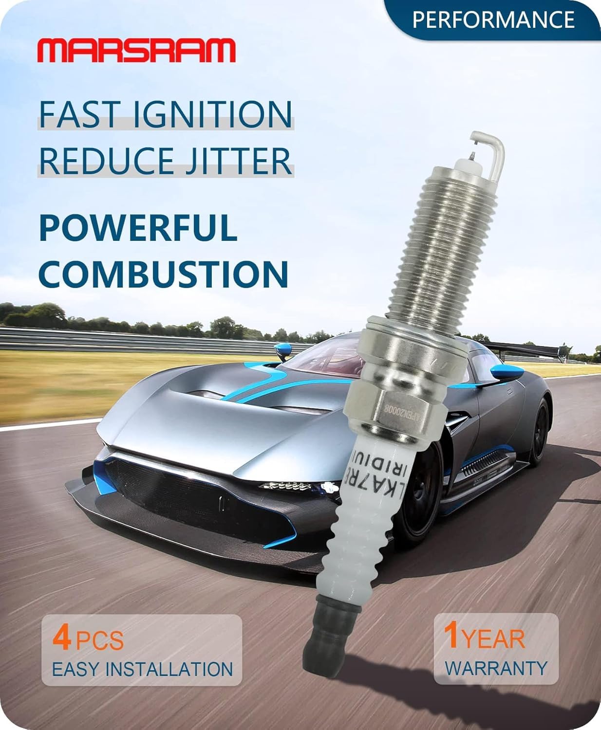 Marsram Ignition Coil Pack Uf596 And Double Iridium Spark Plug 4912 Compatible With 2009-2014 Toyota Corolla Matrix 2010-2017 Pr