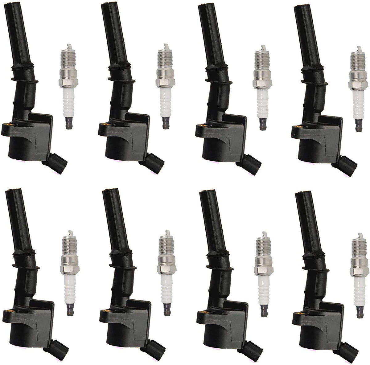 ENA Set of 8 Ignition Coil Pack and Platinum Spark Plug Compatible with Lincoln Ford Mustang Econoline Excursion Expedition Pick