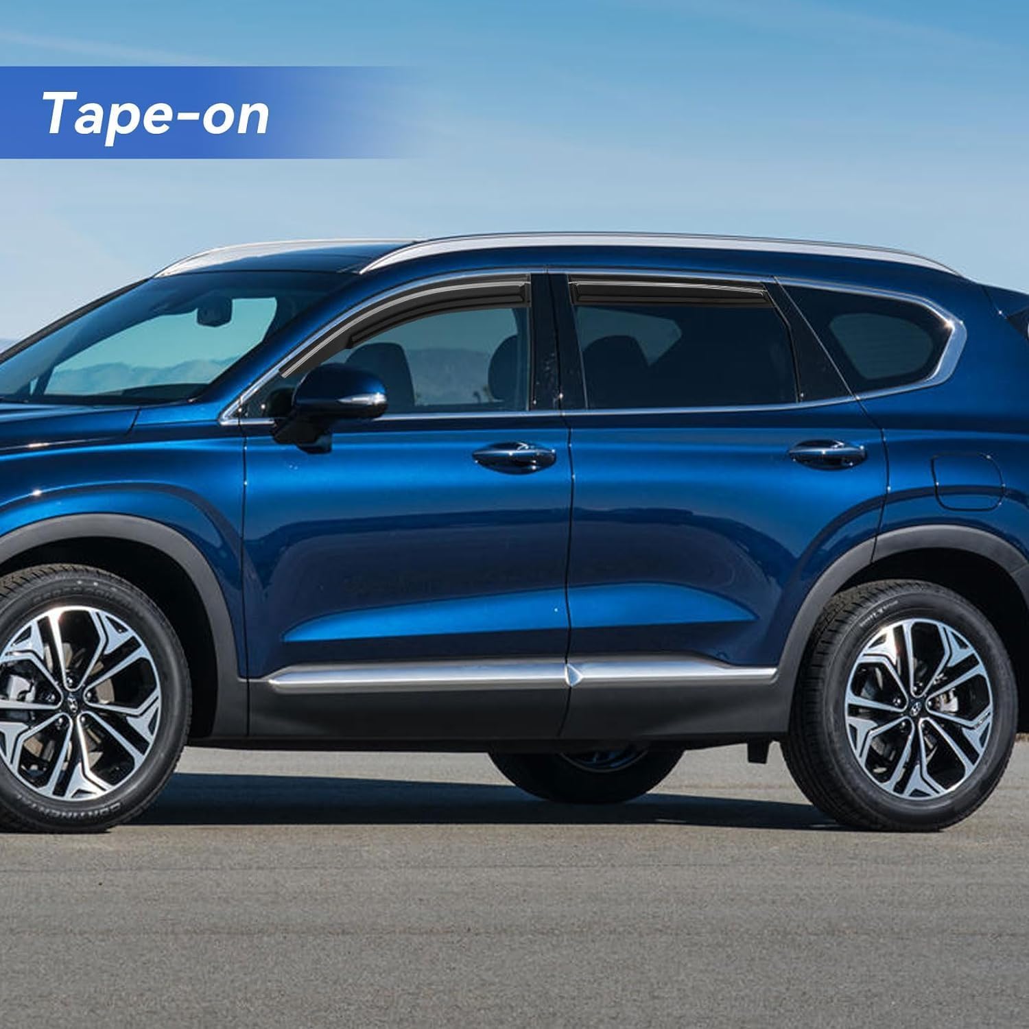 Window Visors Rain Guards for 2019 2020 2021 2022 2023 Hyundai Santa Fe, Out-Channel Window Vent Wind Deflectors Visors Shades f