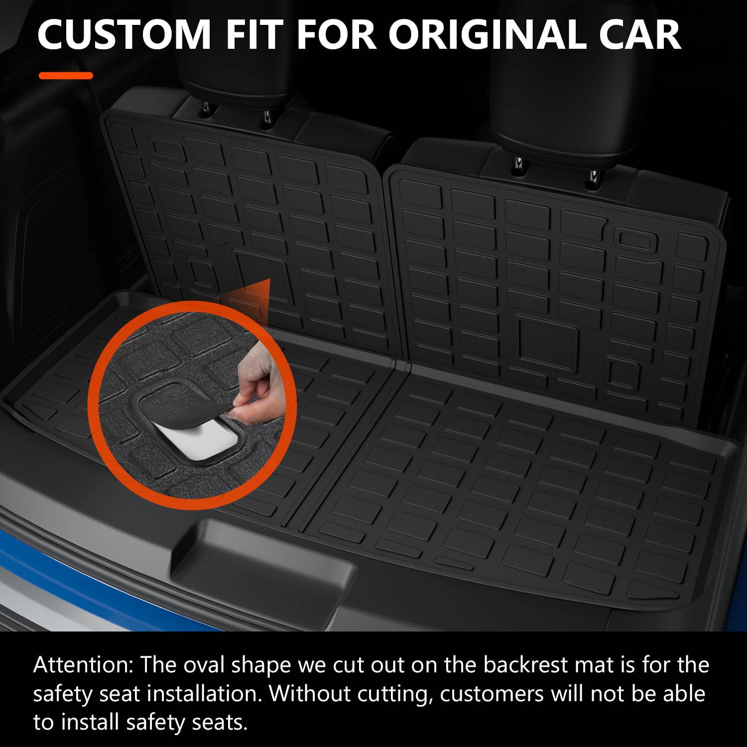 Powoq Cargo Mat Compatible With 2020-2025 Ford Explorer 6&7 Seats Backrest Mat Tpe Cargo Liner Replacement For 2020-2022 2023 20