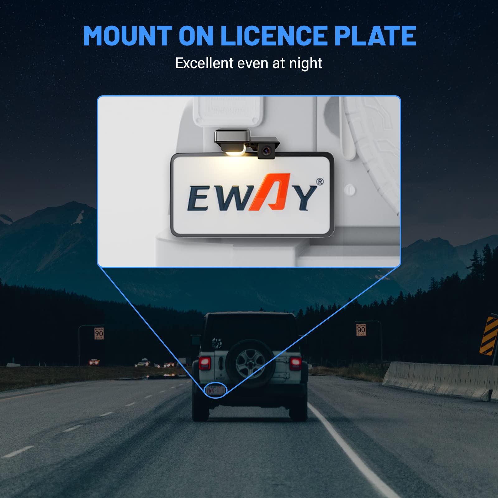 Eway Safety Backup Rear View Camera For Jeep Wrangler 2007-2018 Reverse Reversing License Plate Camera & For Jeep Wrangler Jk Ba