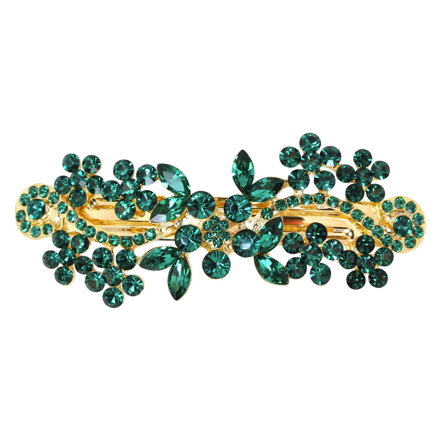 Faship Gorgeous Green Crystal Hair Barrette Clip-New