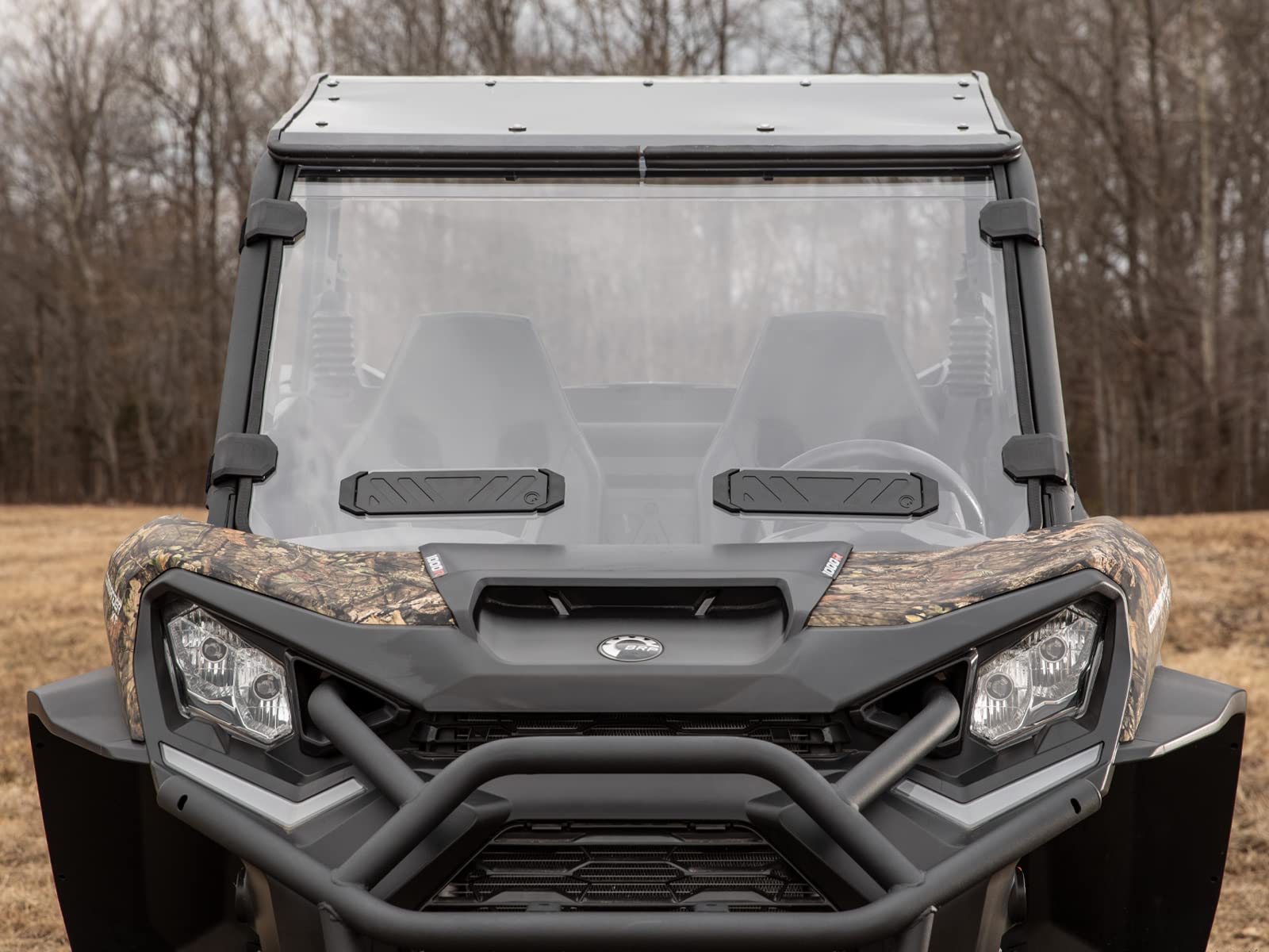 Superatv Vented Full Front Windshield For 2021+ / 2022+ Can-Am Commander | 1/4' Polycarbonate | Xr Optic Hard Coating | Scratch-Resistant | 3 Vent Positions | Includes Pre-Installed Bulb Seal