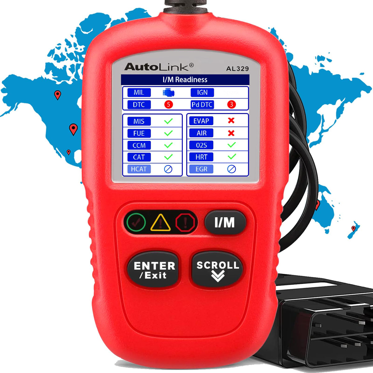 Autel Autolink Al329(Upgraded Ver. Of Al319/Ms309) Code Reader With Autovin, One-Click I/M Readiness Smog Check, Obdii Scan With