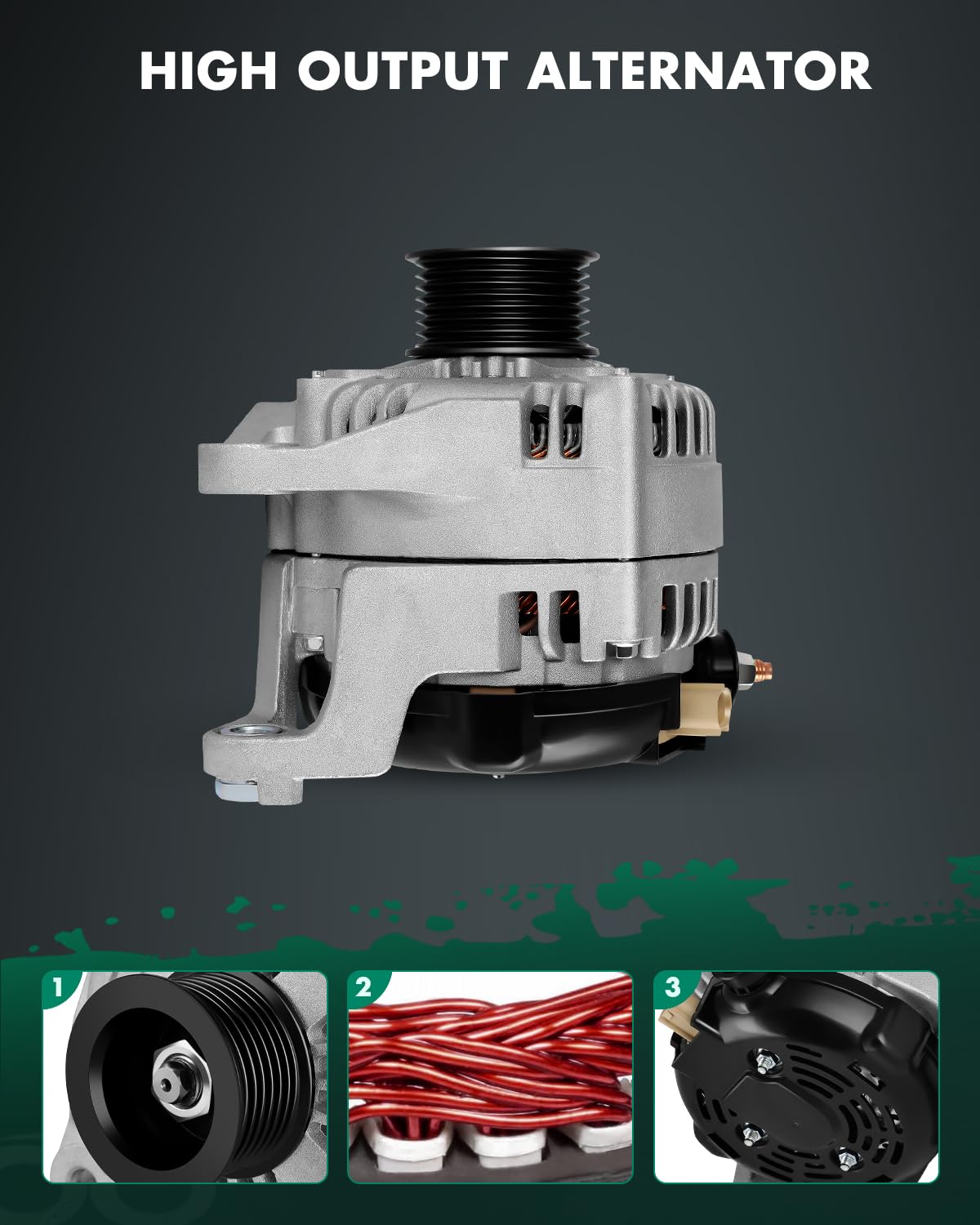 SCITOO Alternator Fits for Dodge Durango V8 5.7L 2004-2006, for Ram 1500 2500 35000 V8 5.7L 2003-2006- 12V 160Amp CW 7-Groove Pu