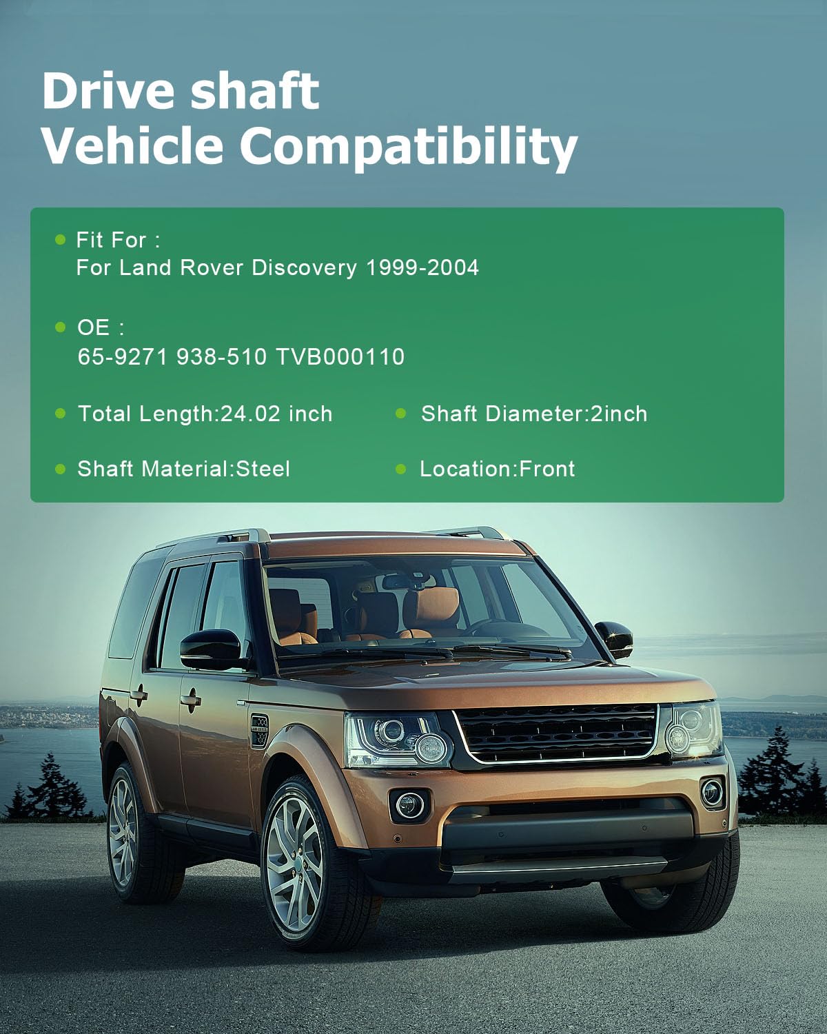 Scitoo 24.02'' Front Drive Shaft Assembly Propeller Shaft Compatible For Land Rover Discovery 4.0L 1999-2002,For Land Rover Disc