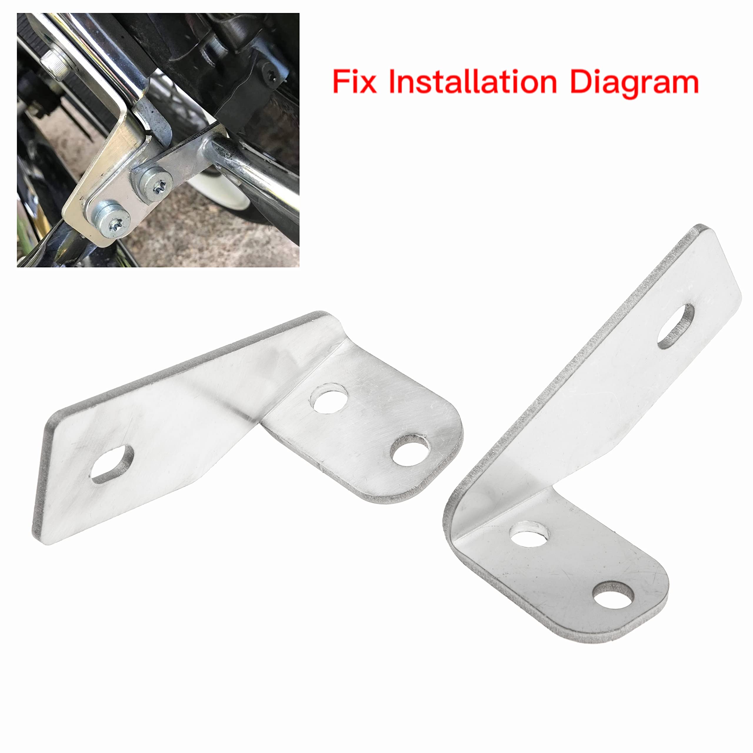 VPZMT Broken Fender Saddlebag Rail Support Brackets Strut Fits for 1984-2008 Harley Touring Street Glide/Road Glide/Road King/El