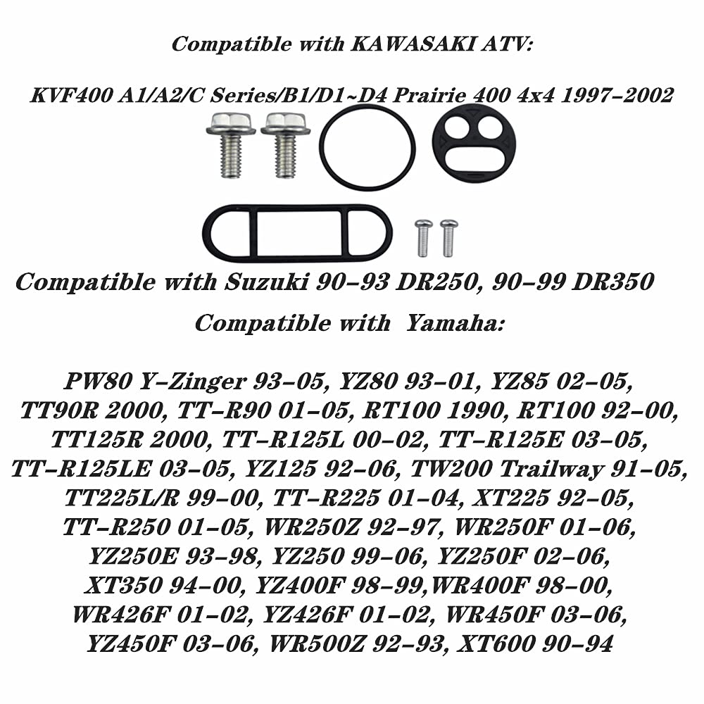 18-2727V Fuel Valve Repair Kit - By Huthbrother, Compatible With Yamaha Suzuki Dr350, Replaces 18-2727, For Kawasaki Kvf400, Kvf
