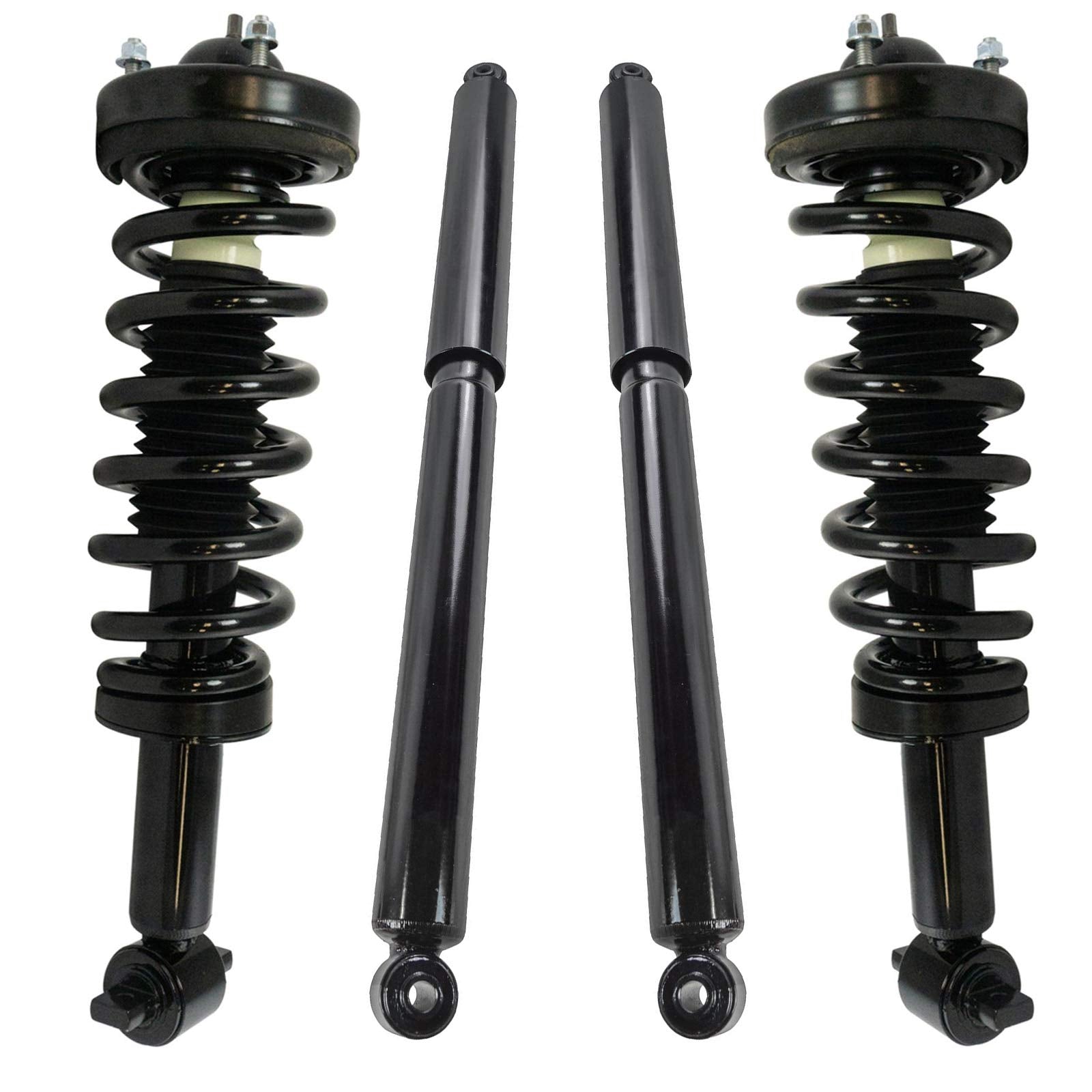 Trq Front And Rear Complete Strut Assembly & Shock Absorber Kit Complete Strut & Coil Spring Assembly Compatible With 2014 Ford