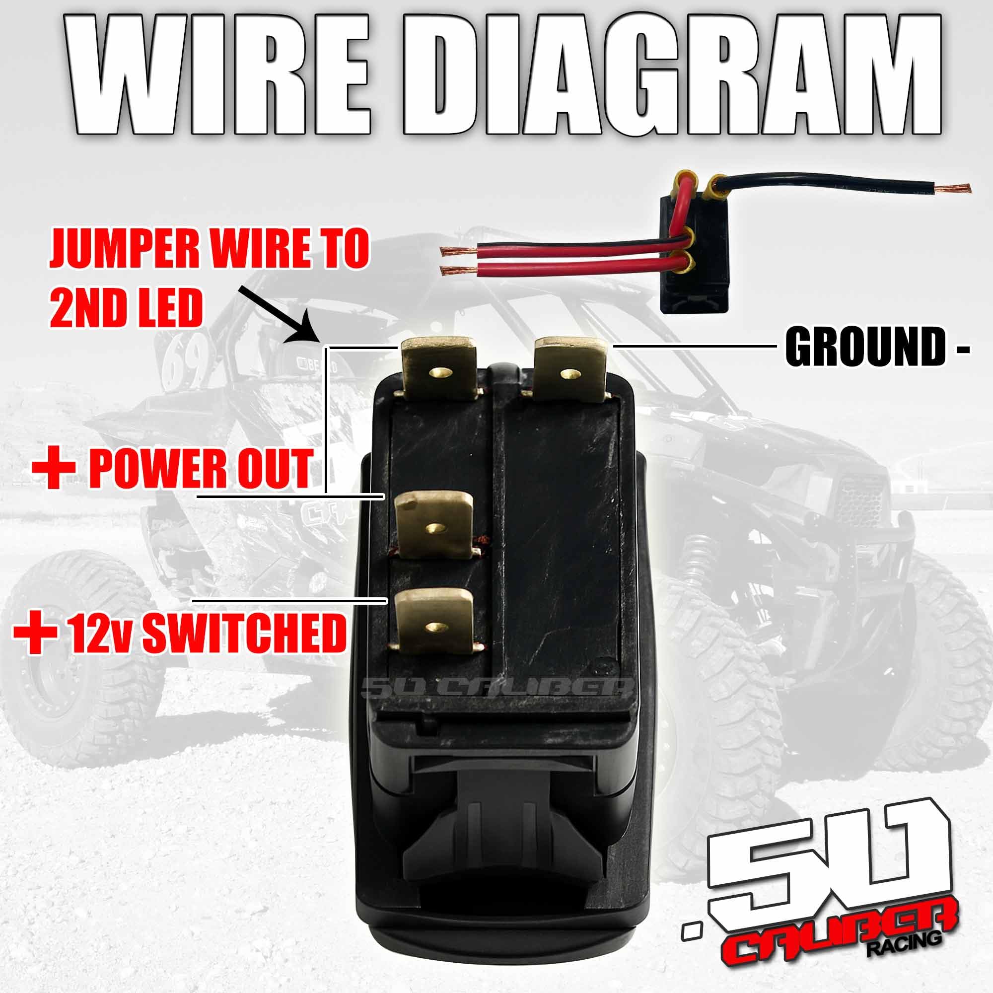 50 Caliber Racing Rocker Switch On/Off Led Backlit Eject Passenger Utv, Auto, Boat 20A 12V (5259A10 Green)