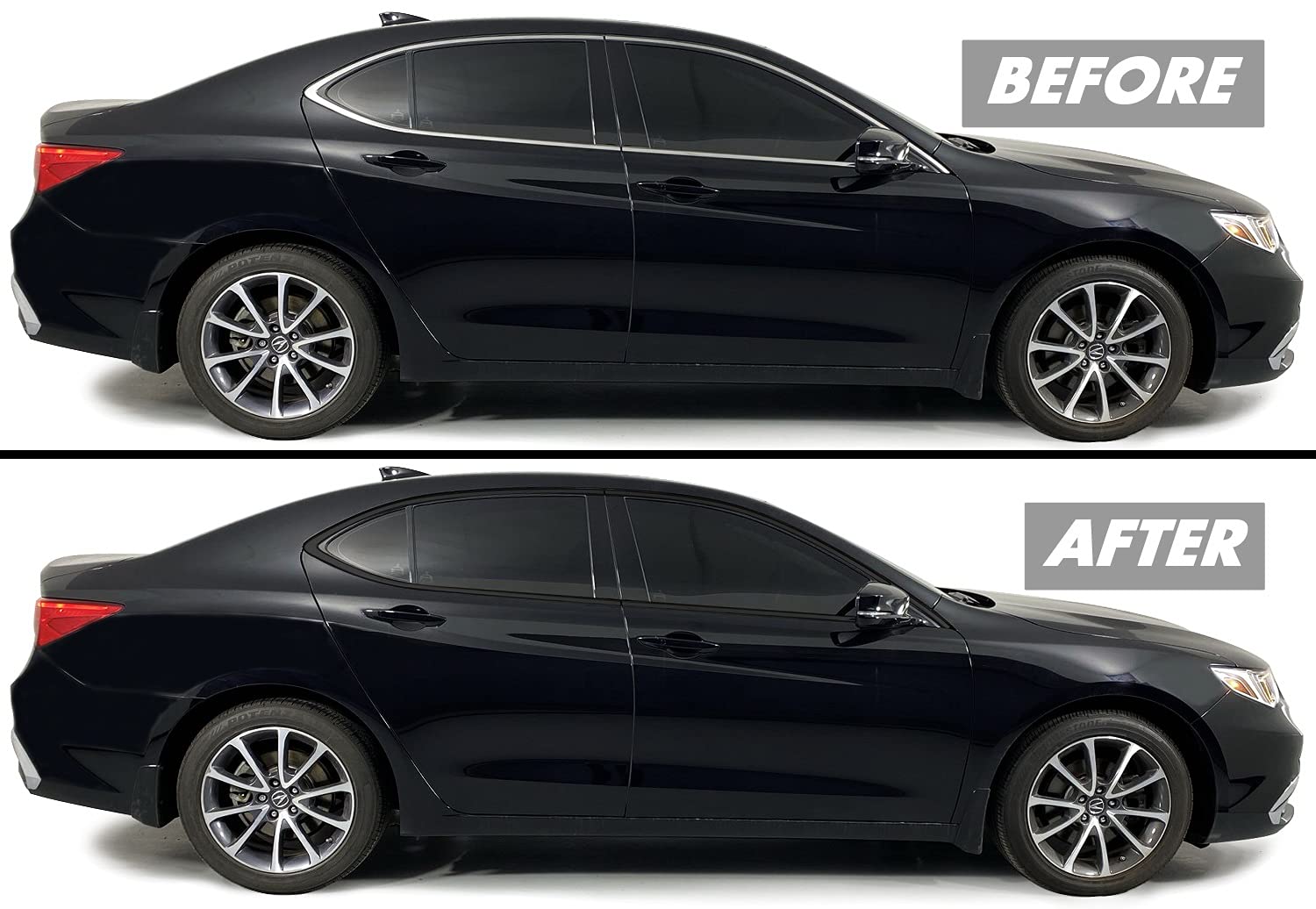 Slickmod Chrome Delete Blackout Vinyl Overlay For 2015-2020 Acura Tlx Window Trim (Gloss Black)