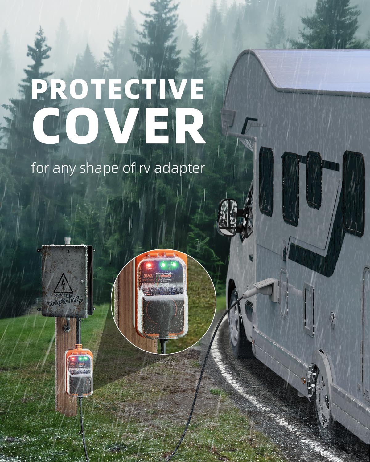 Rv Surge Protector 30 Amp, 13000J Surge Protection Rv Circuit Analyzer, Automatic Protect Rv Electrical System With Waterproof C