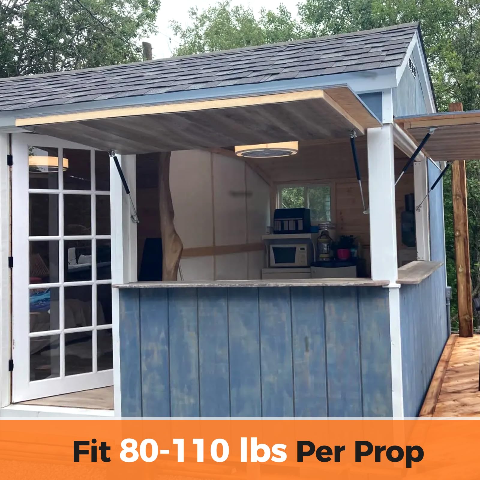 Pamagoo 30 Inch 100 Lbs Gas Strut Shocks, 445 N Per Prop With Mounting Brackets For Tv Cabinets Heavy Duty Lid Cover Rv Bed Base