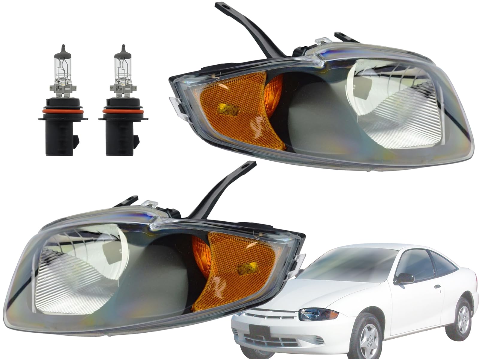 Auto Parts Avenue APA Replacement Headlight Lamp Assembly for 2003 2004 2005 03 04 05 Cavalier Pair of Passenger Right and Drive