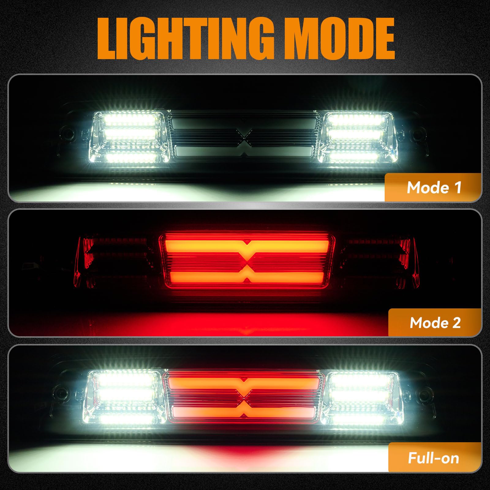 Third 3Rd Brake Light Led For 2009-2017 Dodge Ram 1500, High Mount Rear Brake Lights Assembly For 2010-2017 Ram 2500 3500, Water