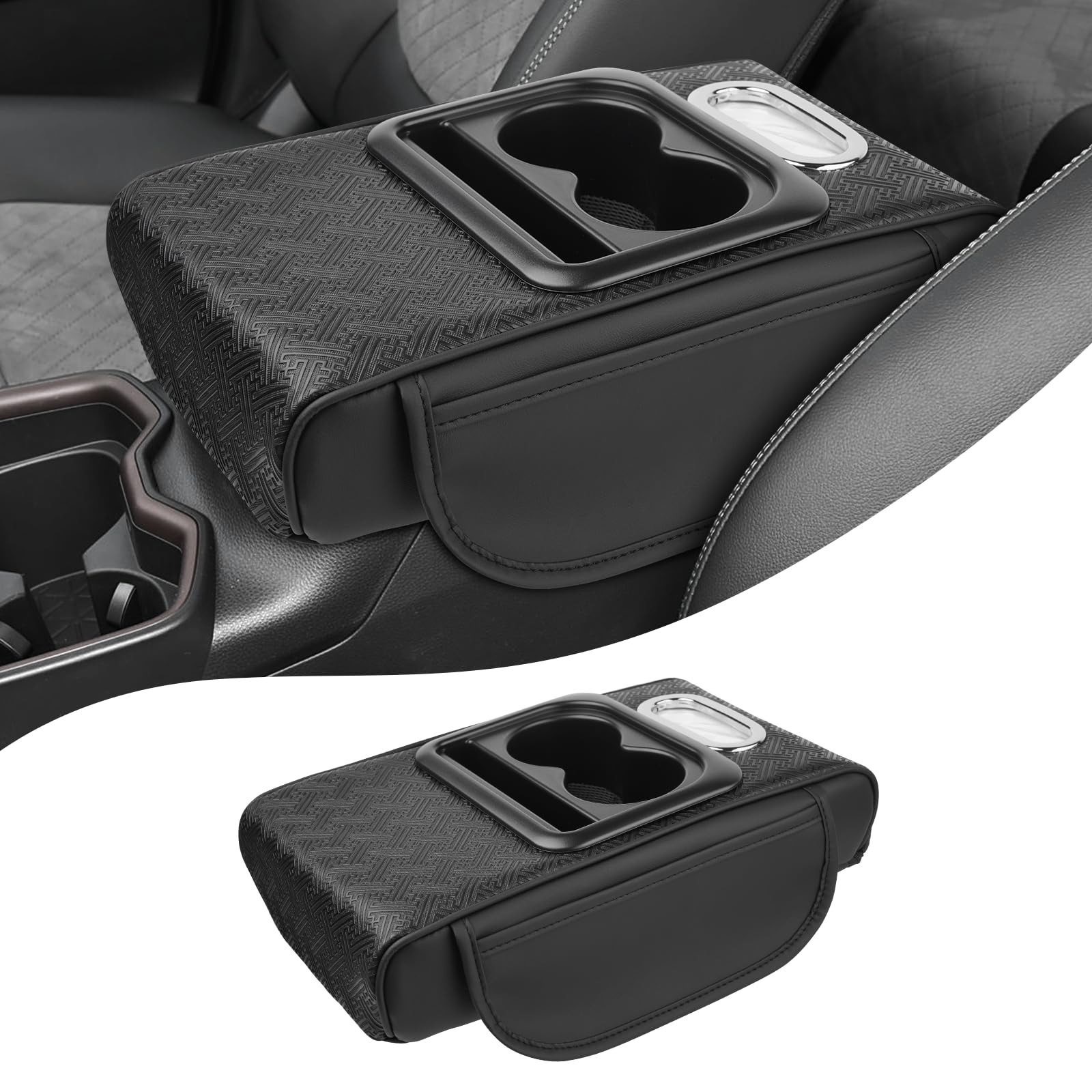 Autorder Center Console Cover For Toyota Rav4 2019-2025 Accessories Armrest Cushion With Multi-Purpose Storage Slot Leather Midd
