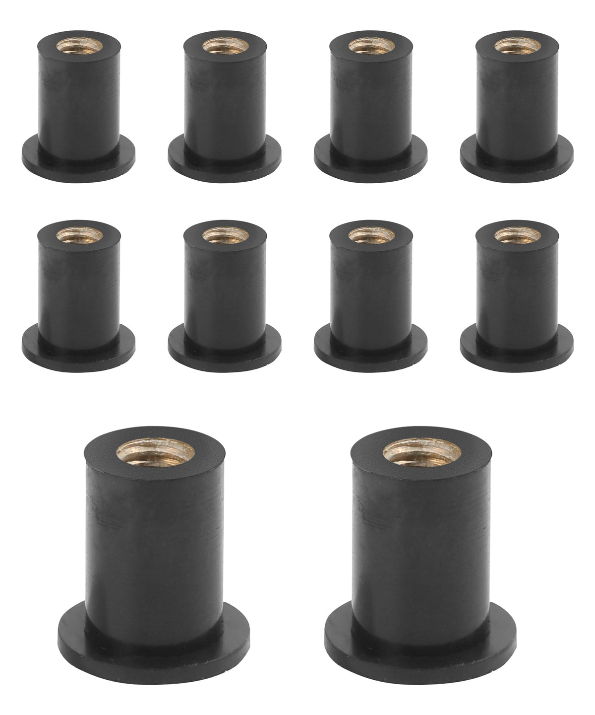 Yakefly 10Pcs M5 Well Nuts,Motorcycle M5 Metric Rubber Well Nuts, Rubber And Steel Parts Windscreen Nuts,Windshield Fairing Cowls Fastener Screws,Universal Motorcycle Fasteners