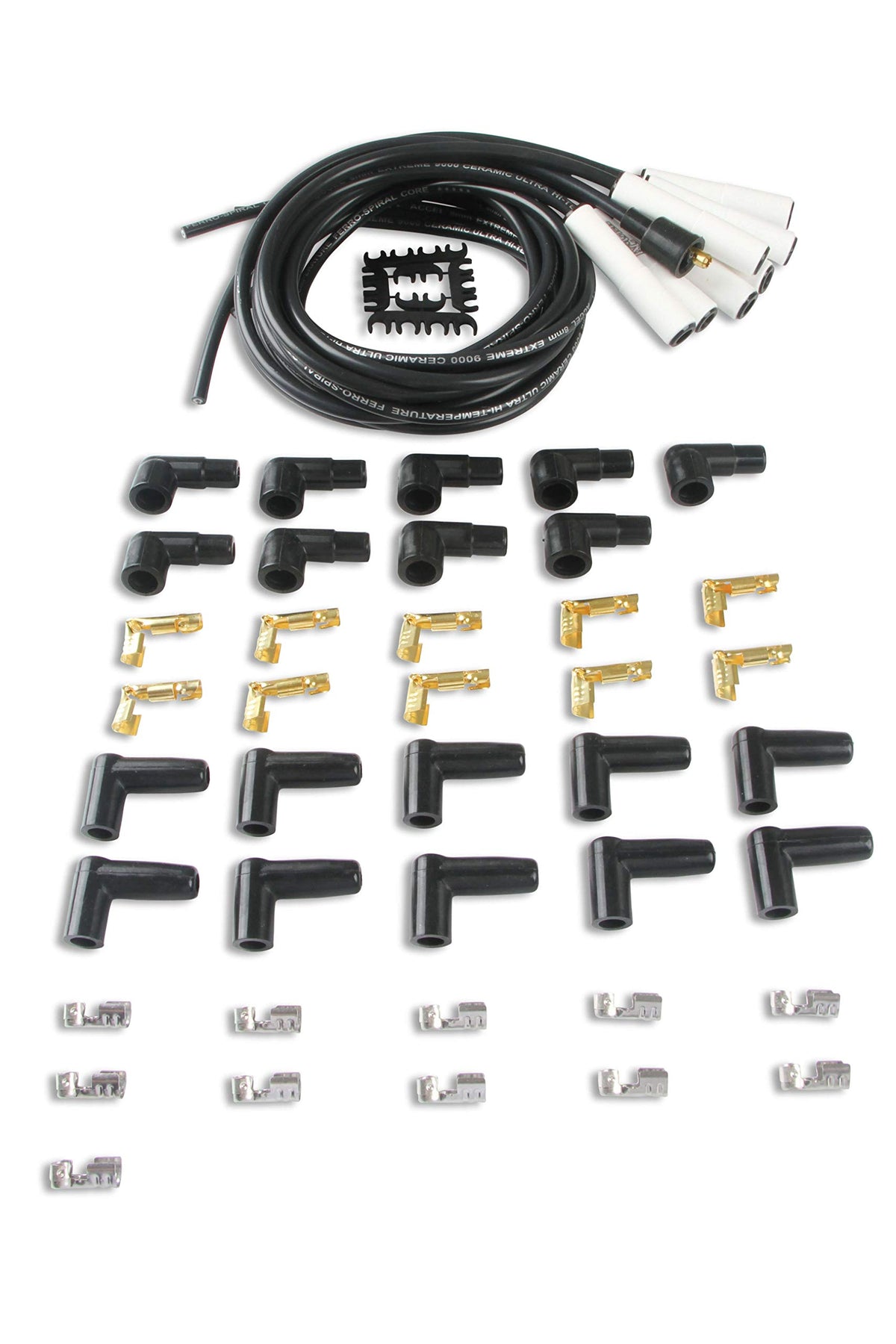 ACCEL 9000C Extreme 9000 Spark Plug Wire Set - Universal - 180 Degree White Ceramic Boots