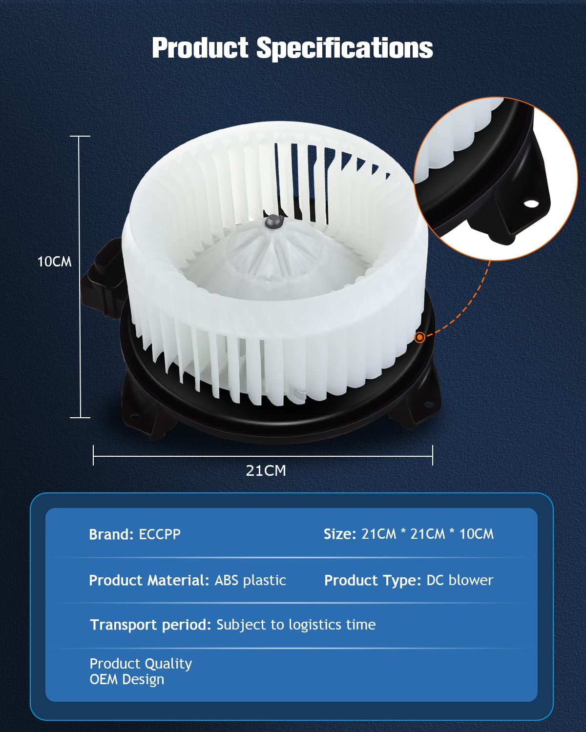 Eccpp Hvac Heater Blower Motor 700203 Ac Blower Motor Fit For 2007-2013 Acura Mdx/2007-2012 Acura Rdx/2009-13 Acura Tl/Tsx, For