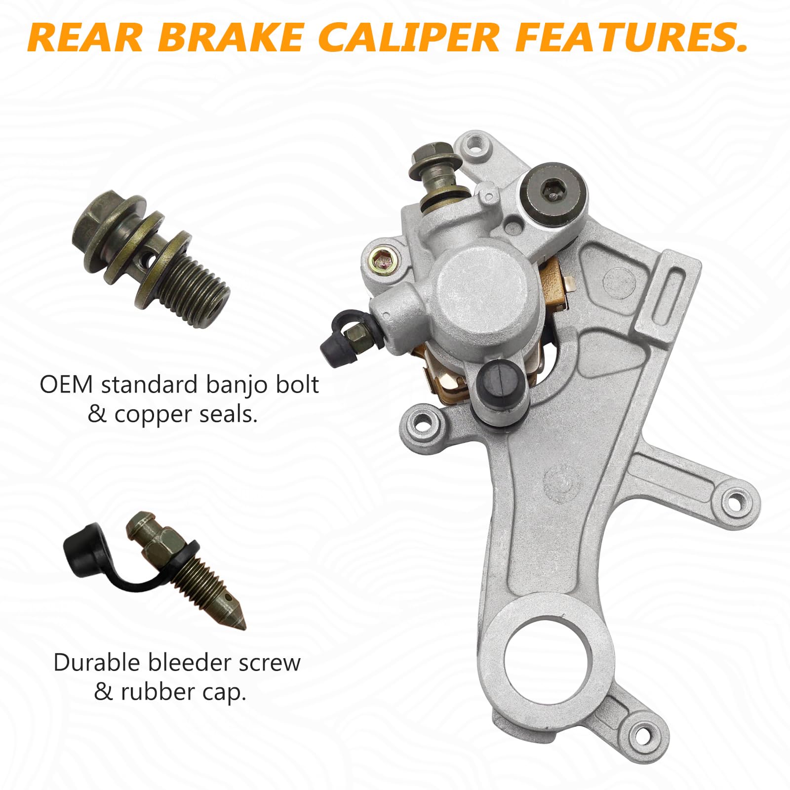 M Mati Rear Brake Caliper Assembly For Honda Cr125 Cr250 Crf250 Crf450 43150-Mke-A01