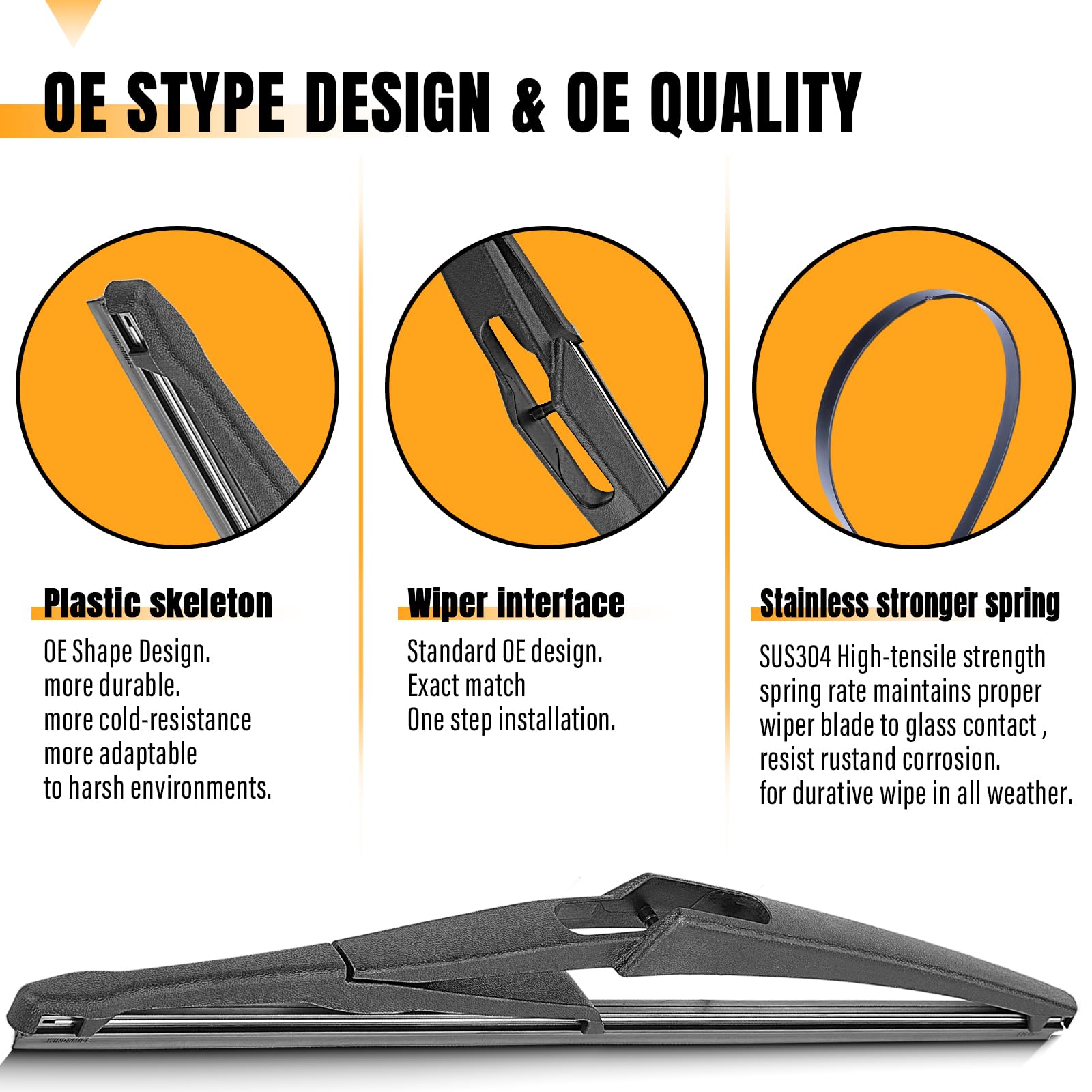 Autoboo 12 Inch Rear Wiper Blade Replacement For Mercedes Benz Ml350/550/55 Gl450/550,Gls450/550,Gle350/400 Glk350, G63 R-Class,