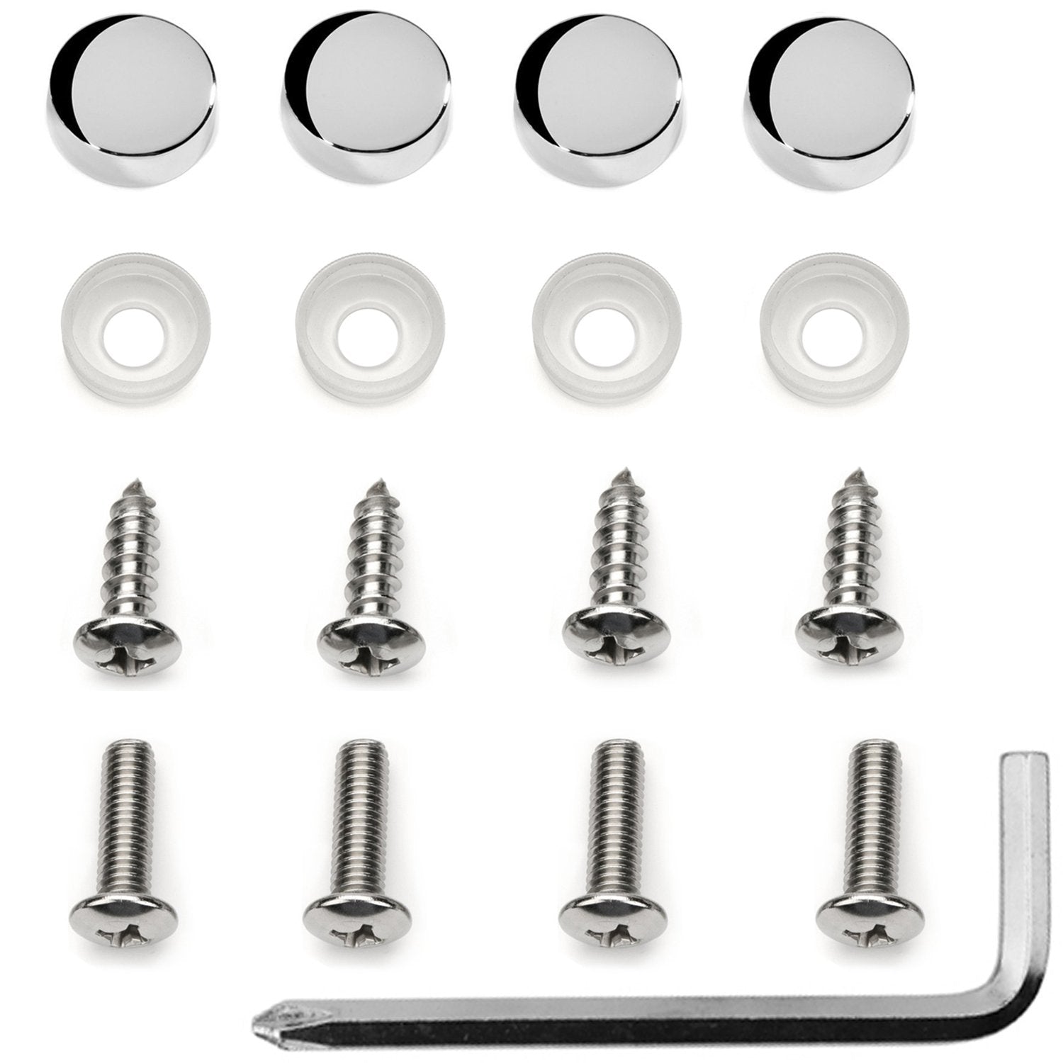 Lfparts Premium Slim Style Stainless Steel License Plate Frame (4 Holes, Polished Mirror Finish)