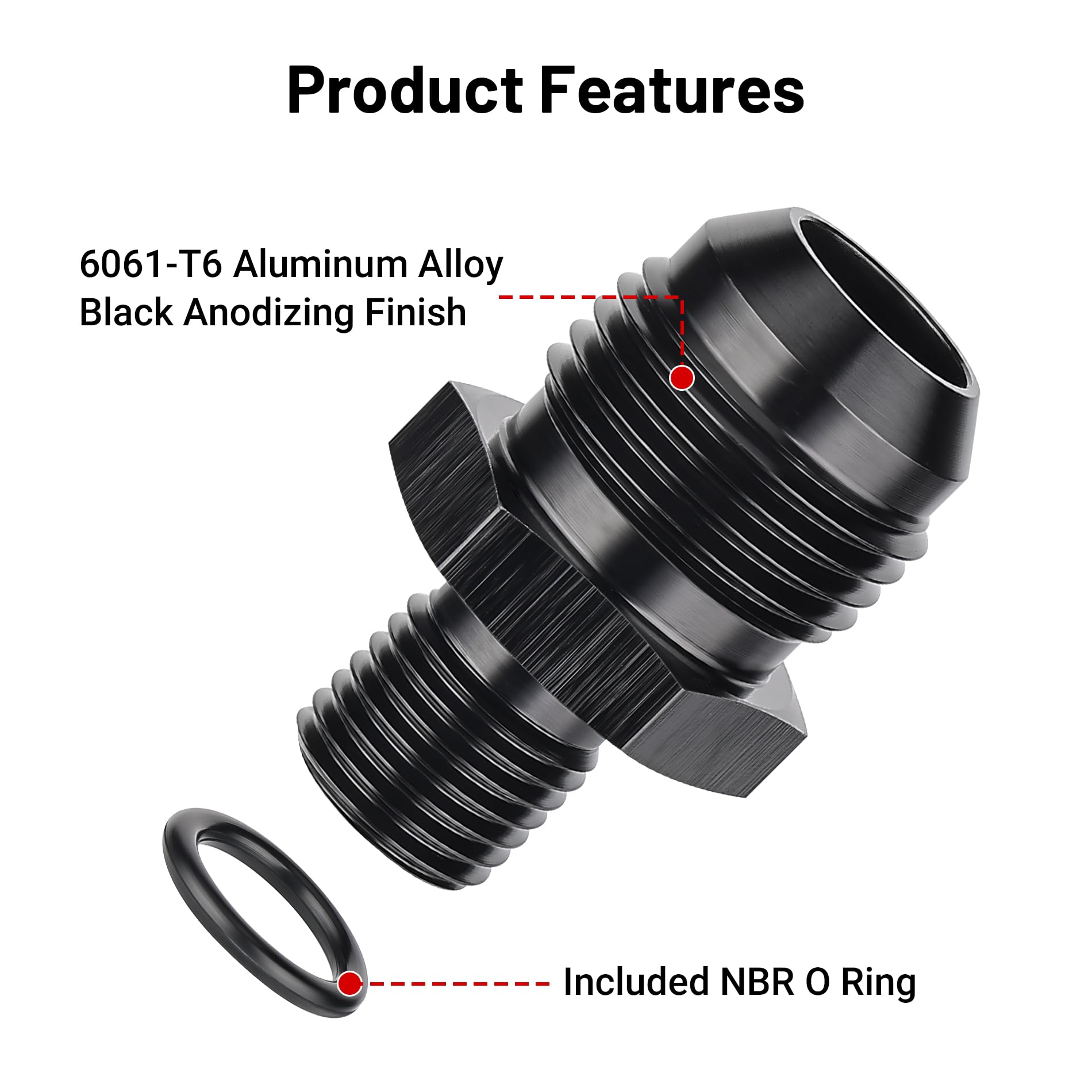 Evil Energy 10An Male Flare To M14 X 1.5Mm Male Metric Fitting Adapter Aluminium Alloy 2Pcs