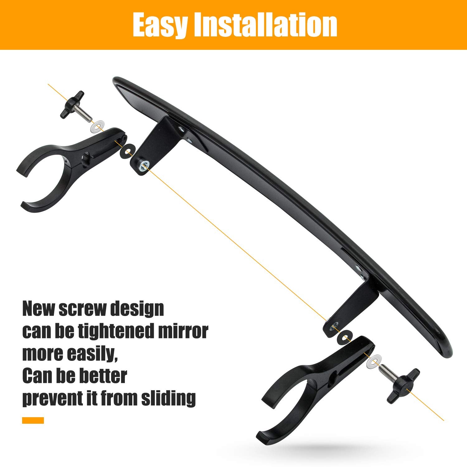 Utv Side Rear View Mirror And Center Mirror With 1.75' To 2' Roll Bar Cage Mount Compatible With Polaris Rzr Honda Pioneer Yamaha Rhino Can-Am Maverick Commander Kawasaki Teryx