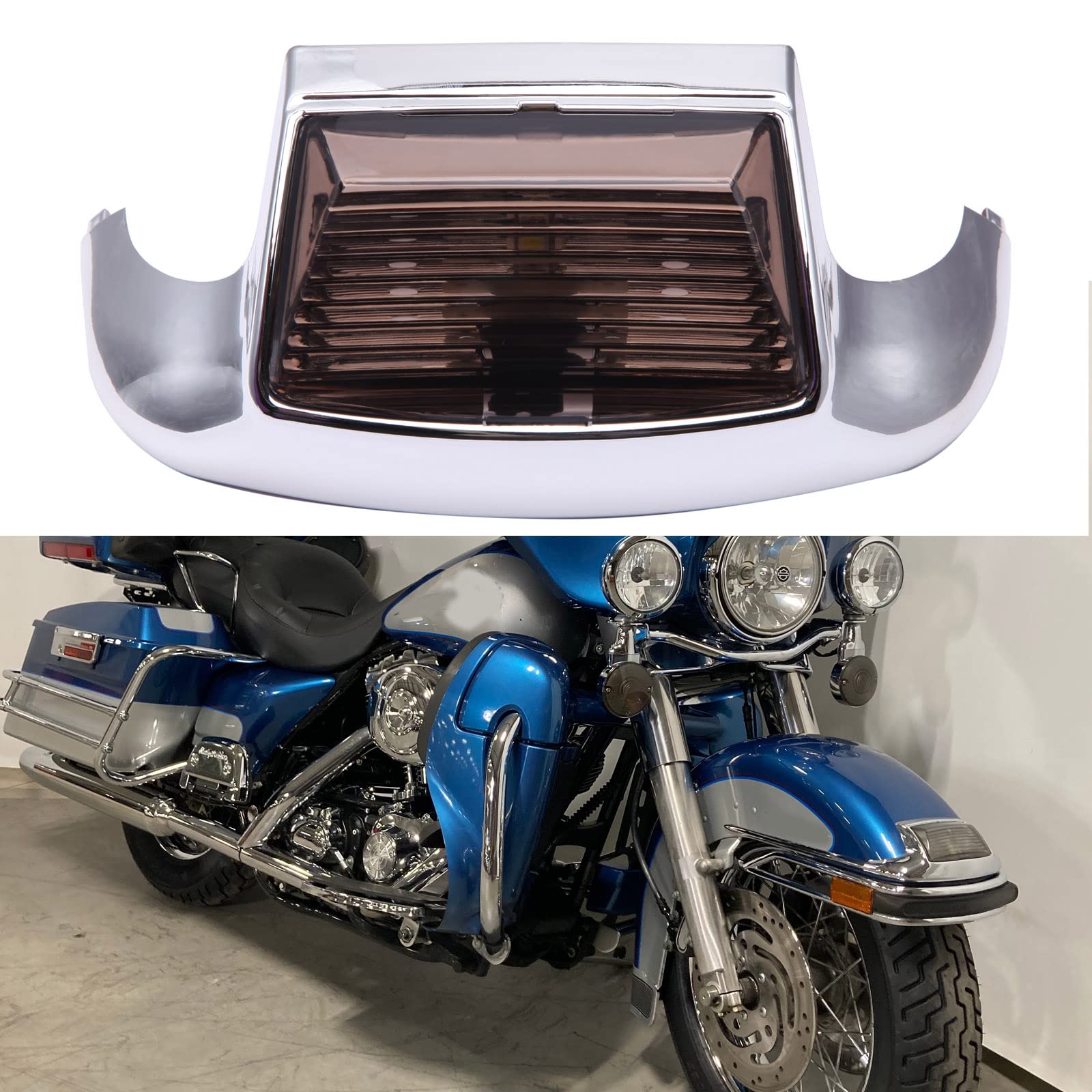 Rich Choices Front Smoked Fender Light LED Fender Tip Lights Compatible with Harley Road King Electra Glide Ultra Classic Herita