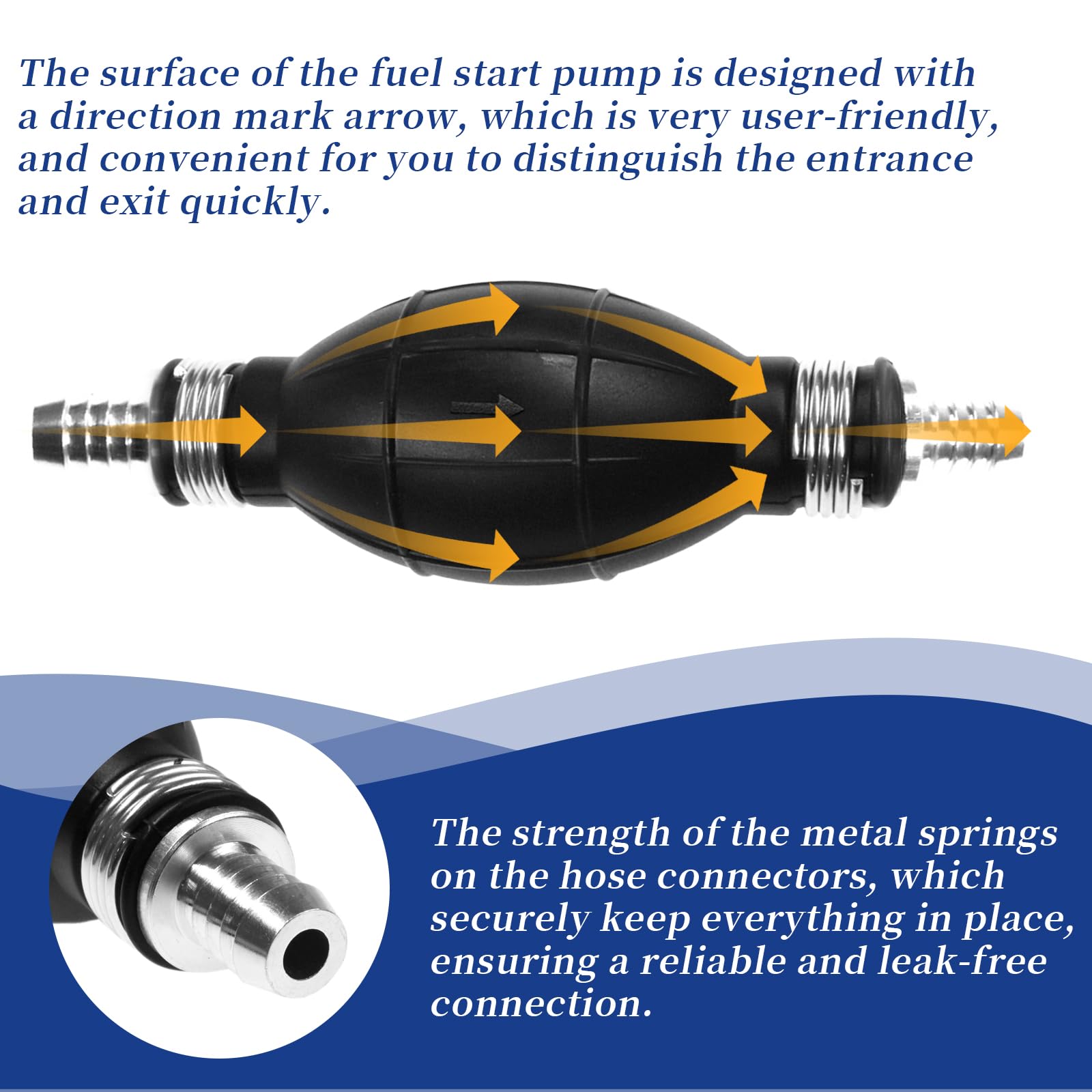 Jrl Fuel Pump Fuel Line Hand Primer Bulb 12Mm 1/2‘’ Inch Rubber Fit For Car/Boat/Marine/Motorcycle 9001080A