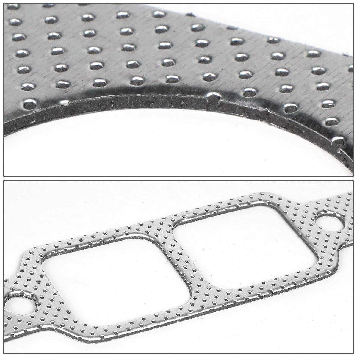 Dna Motoring Gktset-Moparbb-V8 Aluminum Exhaust Manifold Header Gasket Set Replacement,Metallic