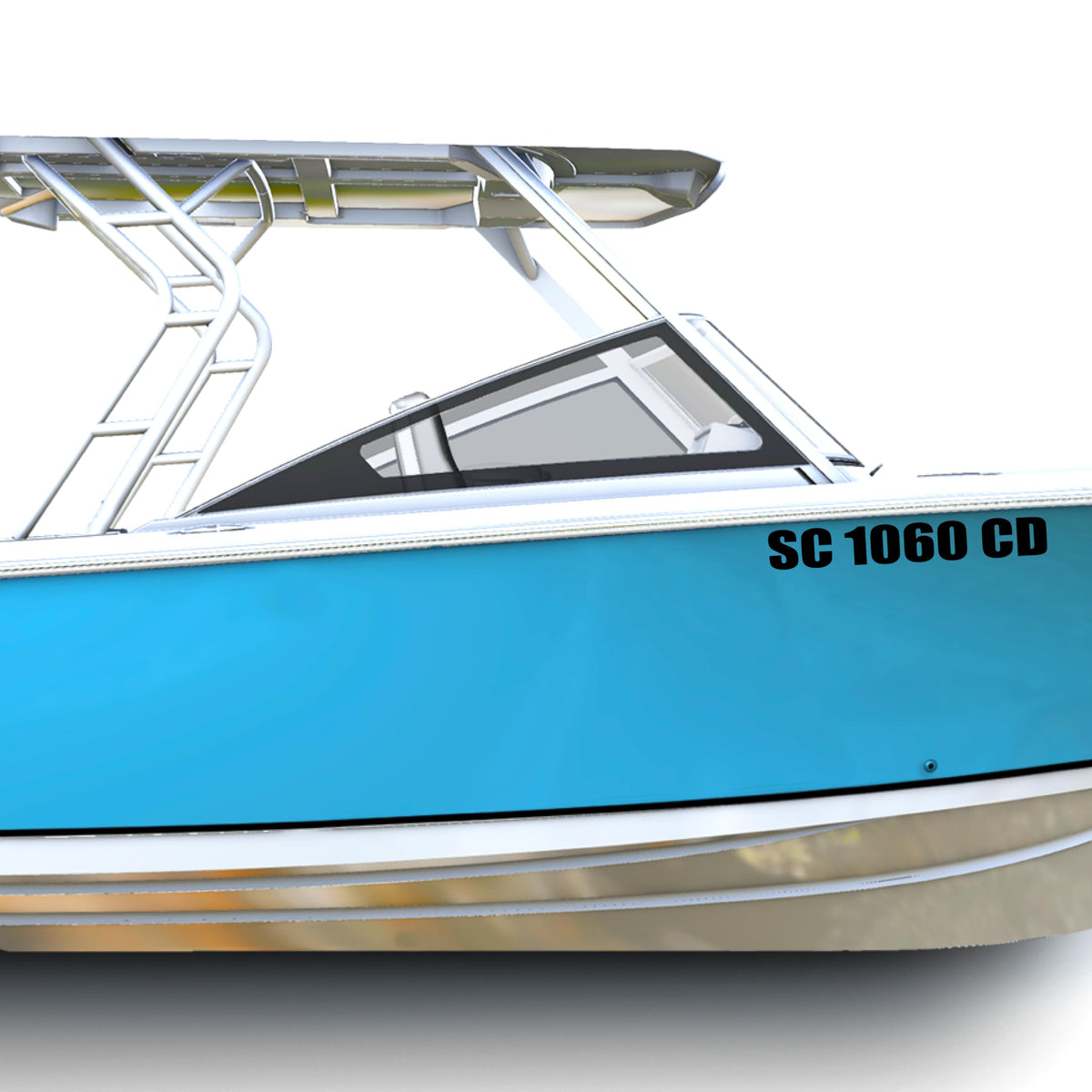 1060 Graphics - Custom Boat Registration Numbers & Letters (Two Sets) Marine Vinyl Sticker Decals