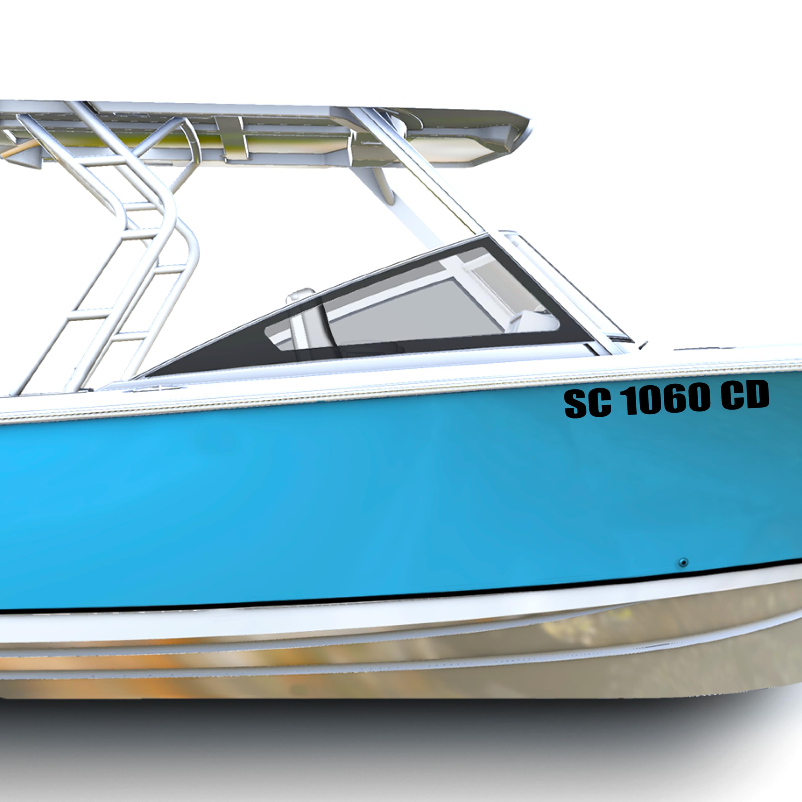 1060 Graphics - Custom Made Boat Registration Numbers Or Boat Name (2 Sets) Marine Vinyl Lettering Sticker Decals