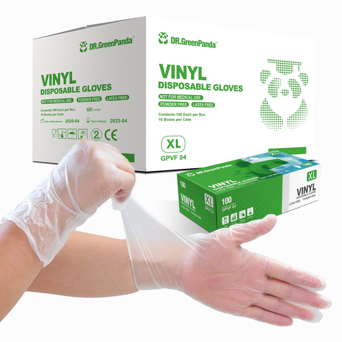 Dr.Greenpanda Xl 1000Pcs Great Value Pack Clear Vinyl Disposable Gloves Food Safe Food Service Food Prep Food Handling Cooking Cleaning Multipurpose Light Work Latex Free Powder Free Non-Sterile