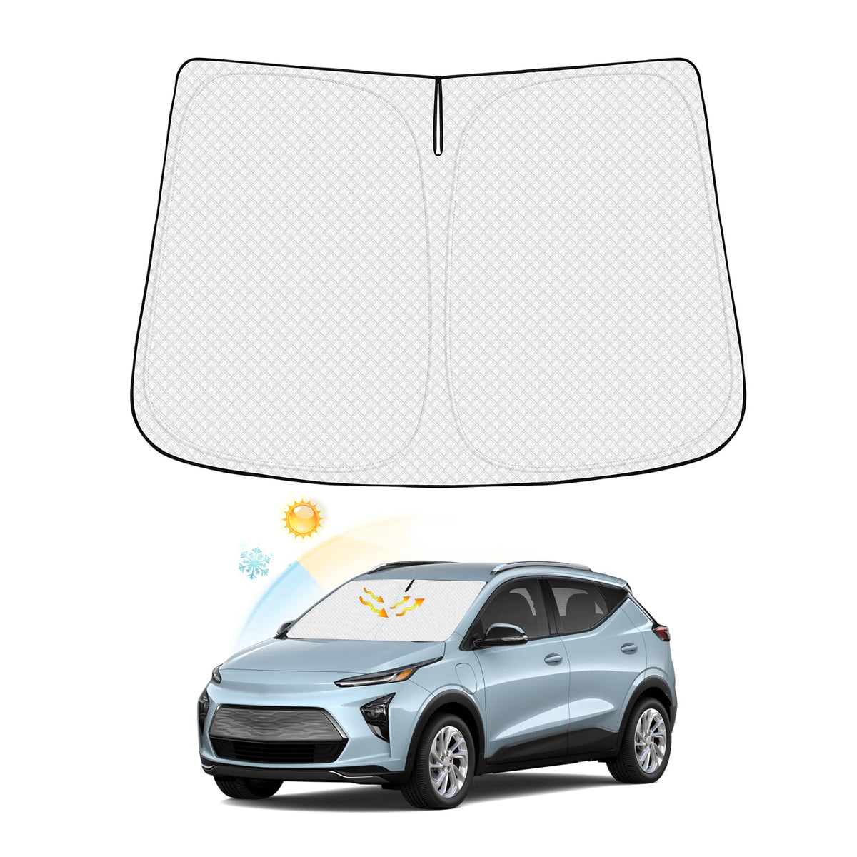 Canvcle Windshield Sun Shade For 2022-2024 2025 Chevrolet/Chevy Bolt Euv Accessories (Not For Bolt Ev) Thicken 6-Layer Front Win