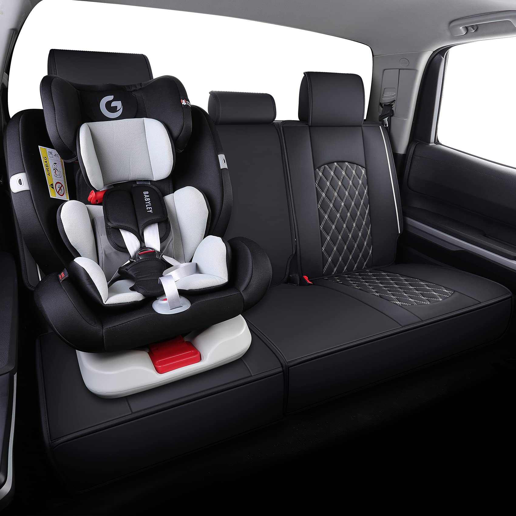 Yiertai Rear Seat Covers Compatible With Toyota Tundra 2008-2020 2021 2022 2023 2024 2025 Crewmax Cab Sr5 Limited Platinum Compa