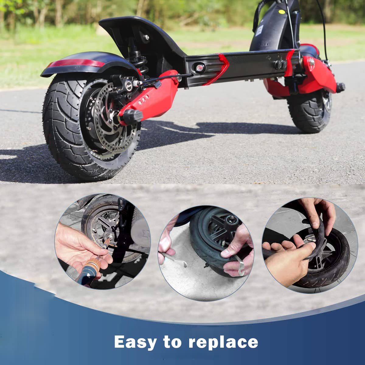 Ybang 80/65-6 10X2.5 Inner Tube Replacement 10 Inch 255 * 80 For Kugoo M4 Pro For Speedual Zero 10X Tire Tire With Elbow Valve Thickened Widened (2 Pcs)